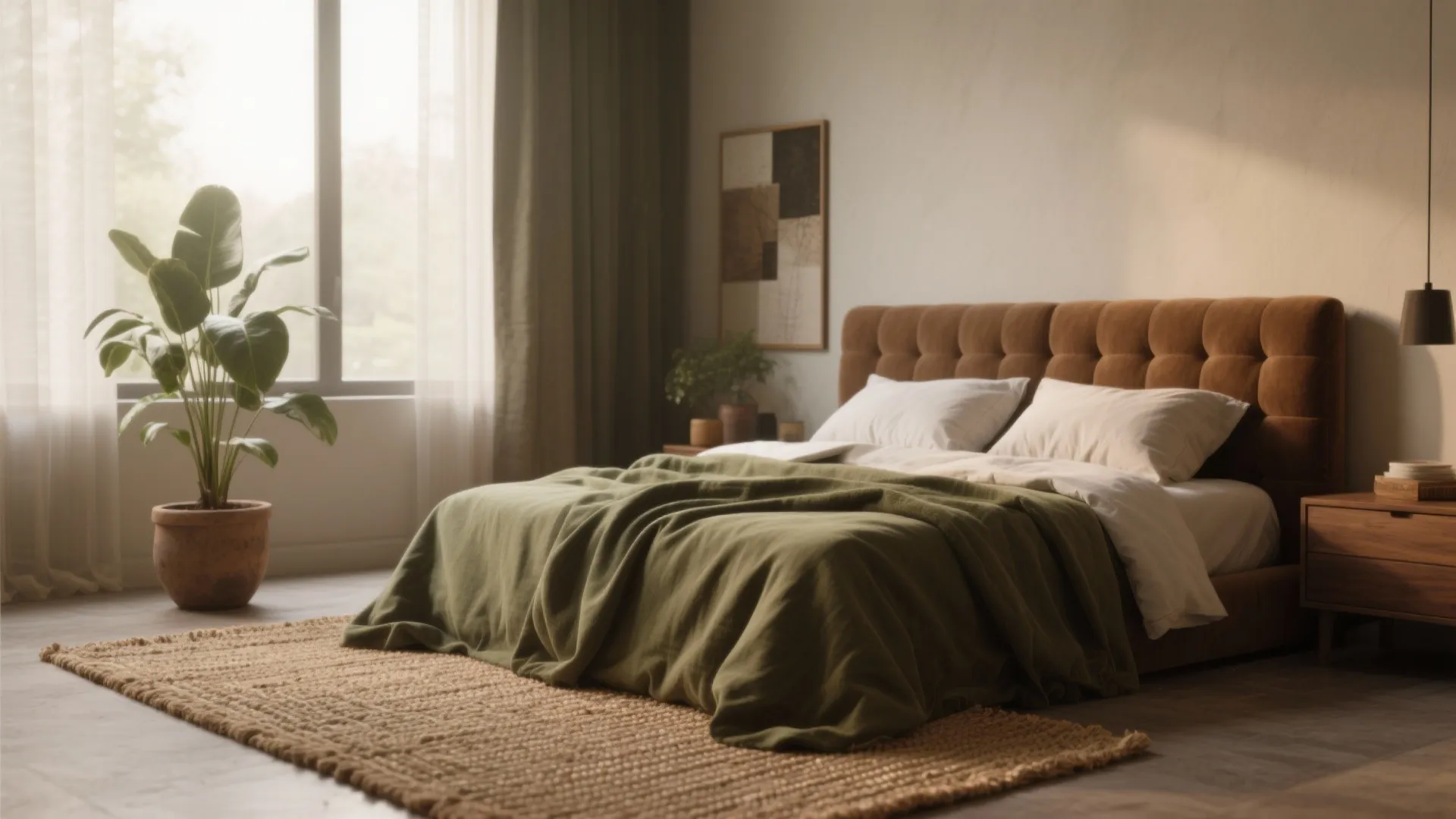 3. Brown + Olive — Natural, Grounded Calm