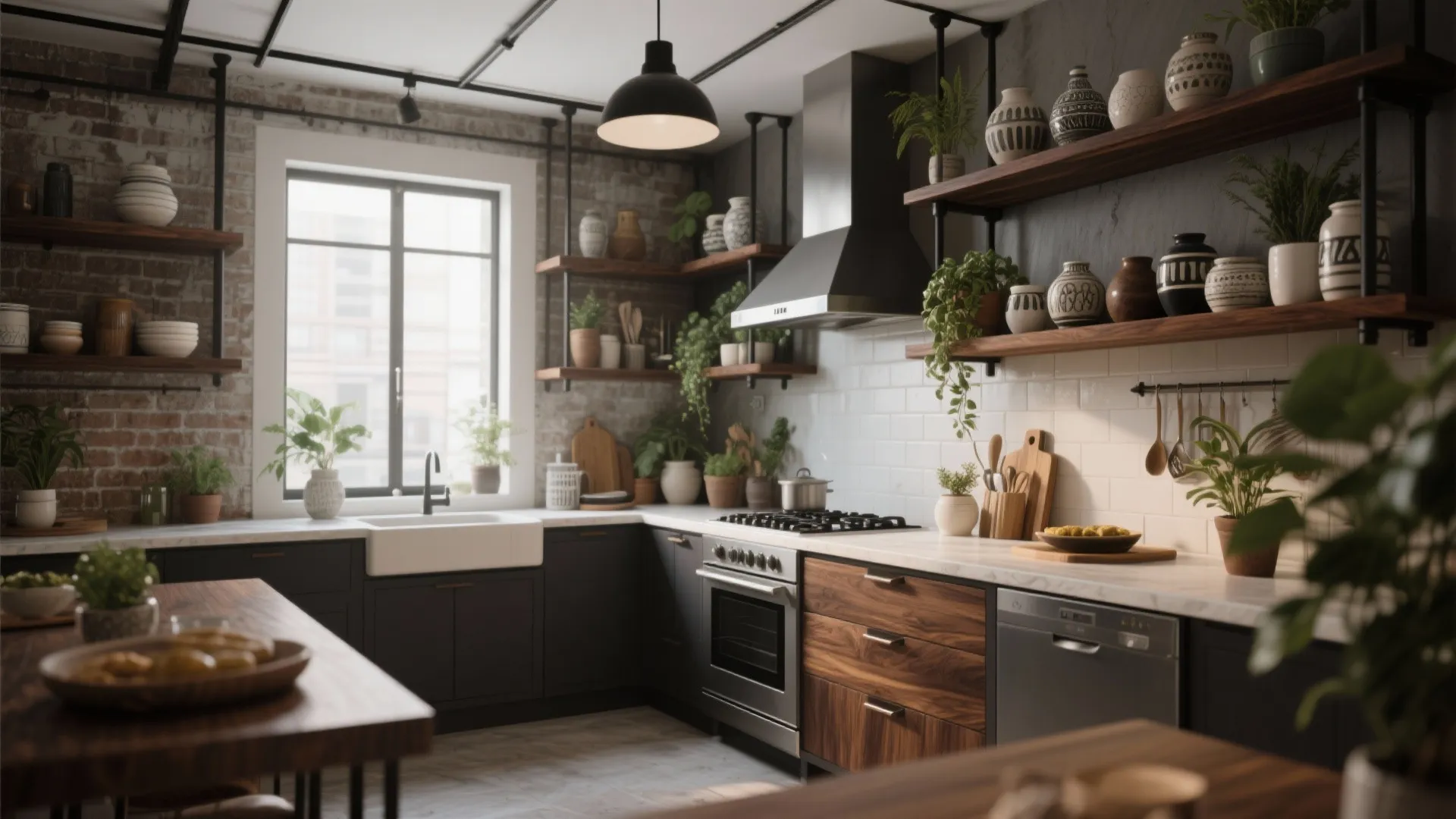 9. Brown Open Shelving