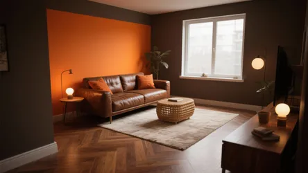 Warm Contrast: 5 Brown and Orange Living Room Ideas