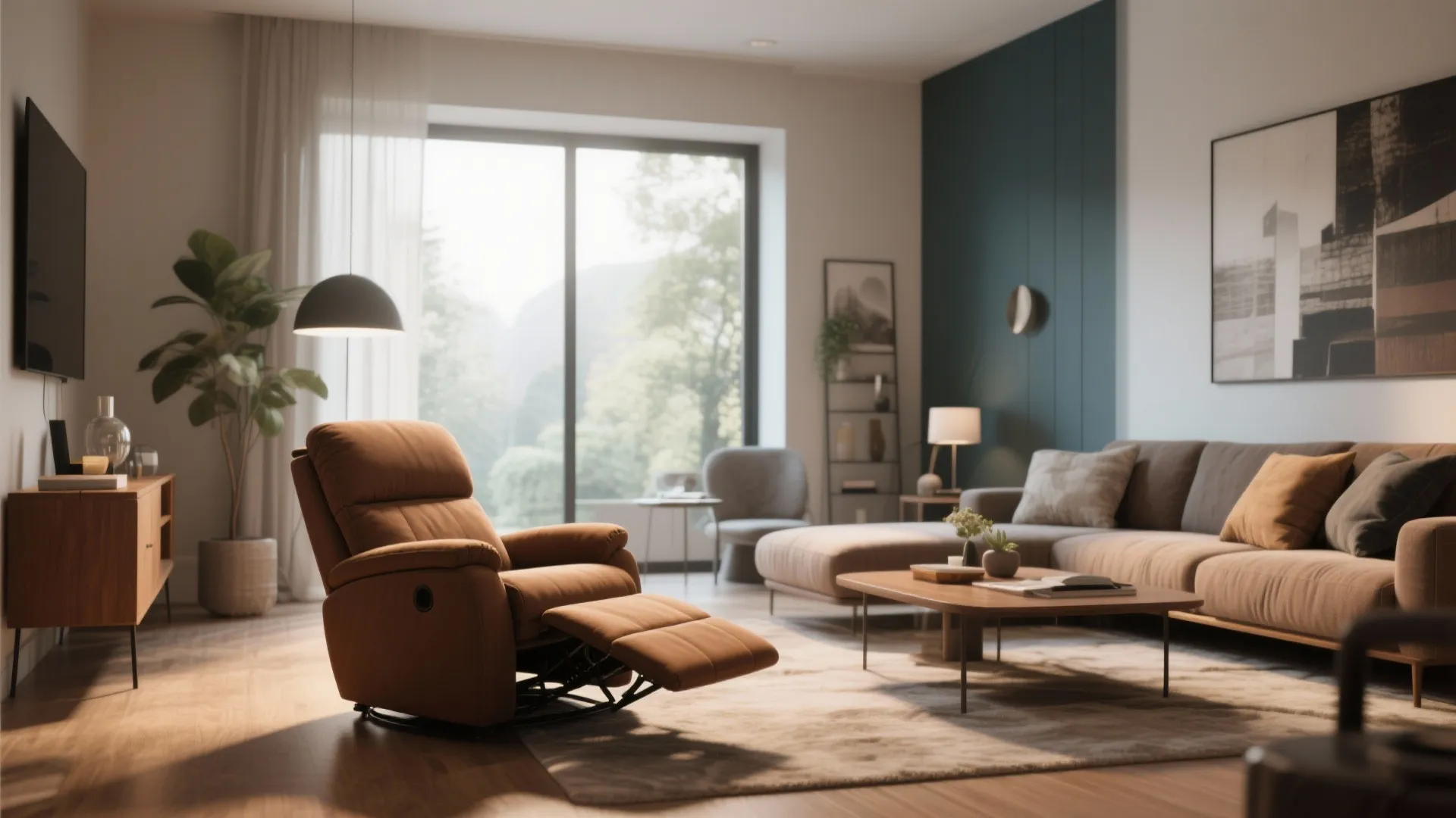 Stylish Brown Recliner Living Room Ideas