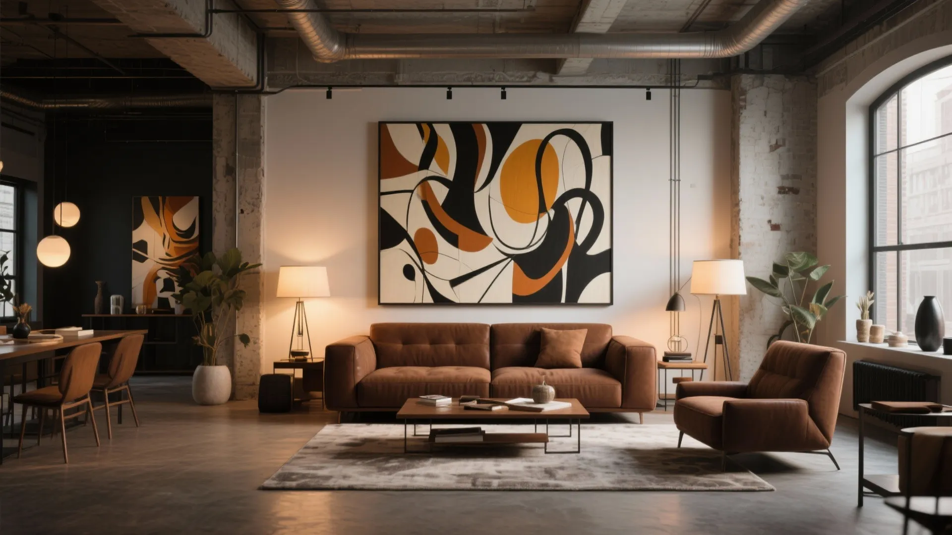 3. Statement Art and a Brown Base