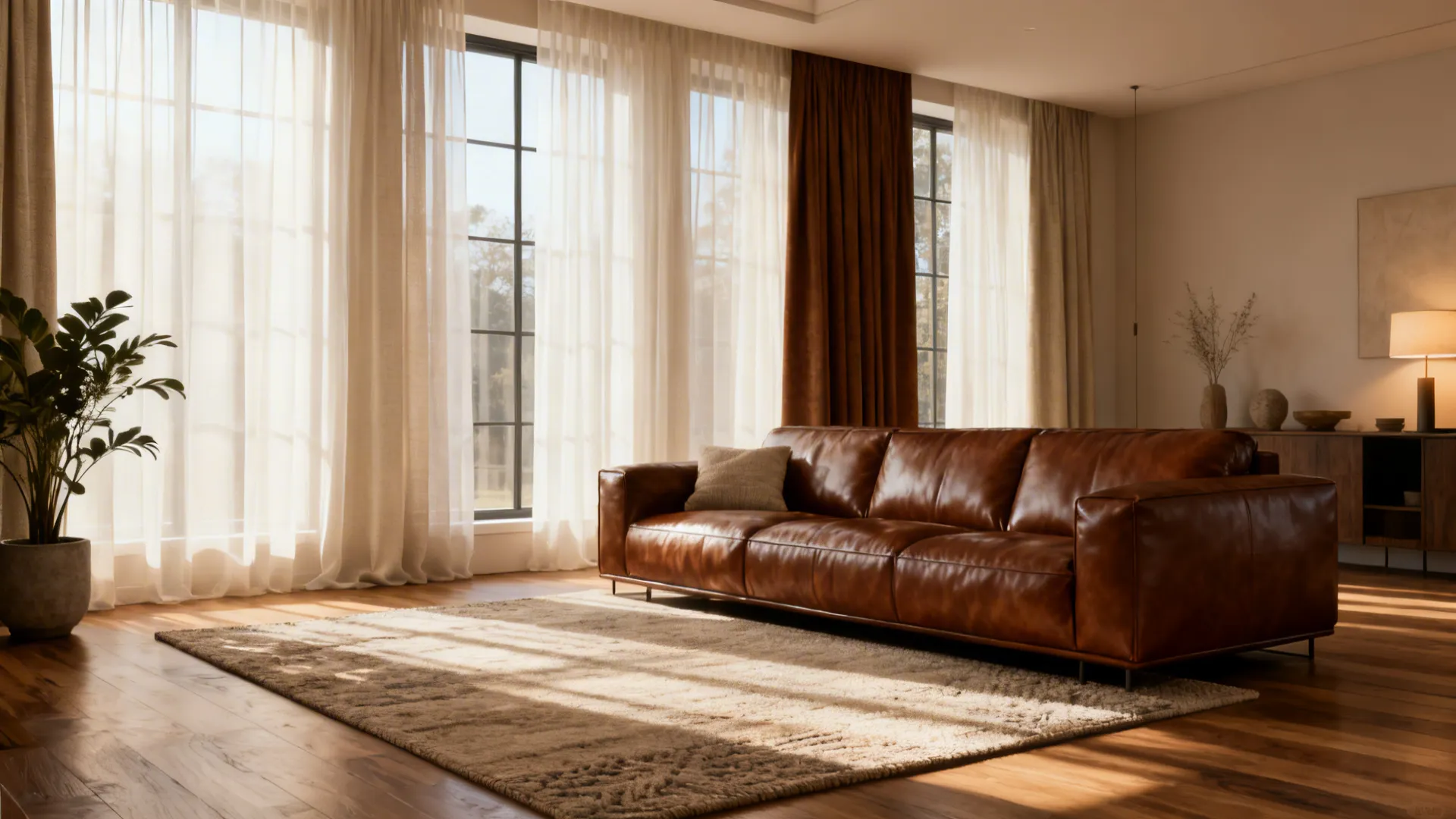 5 Curtain Ideas for Brown Furniture
