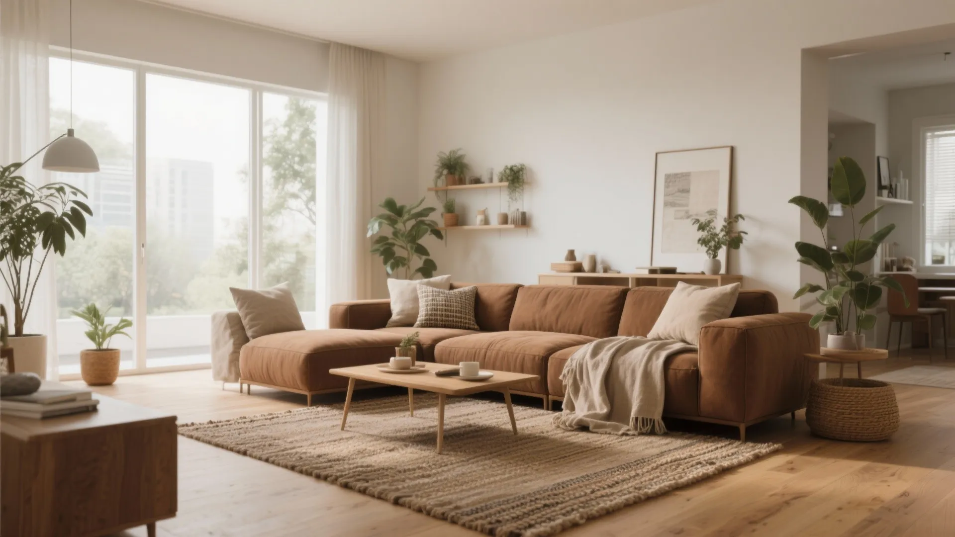 10 Living Room Ideas for a Brown Sofa