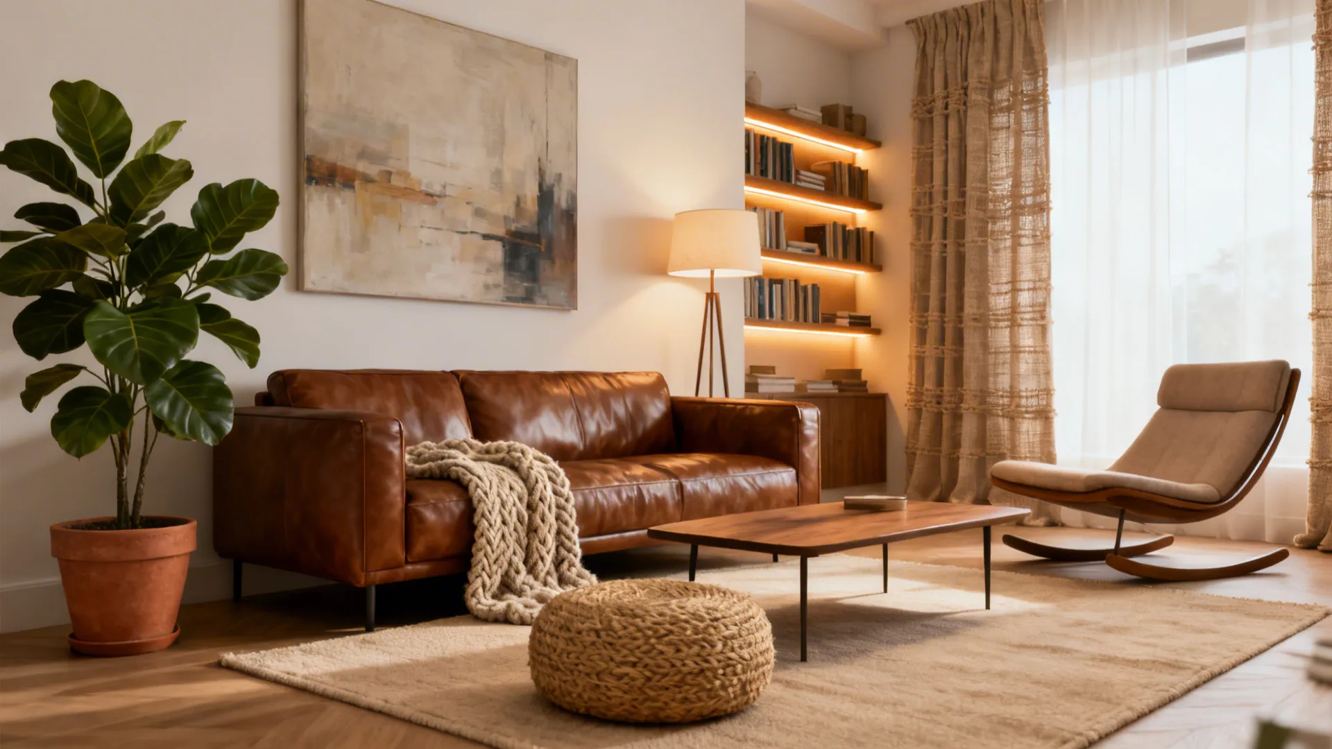 5 Living Room Ideas with a Brown Leather Sofa