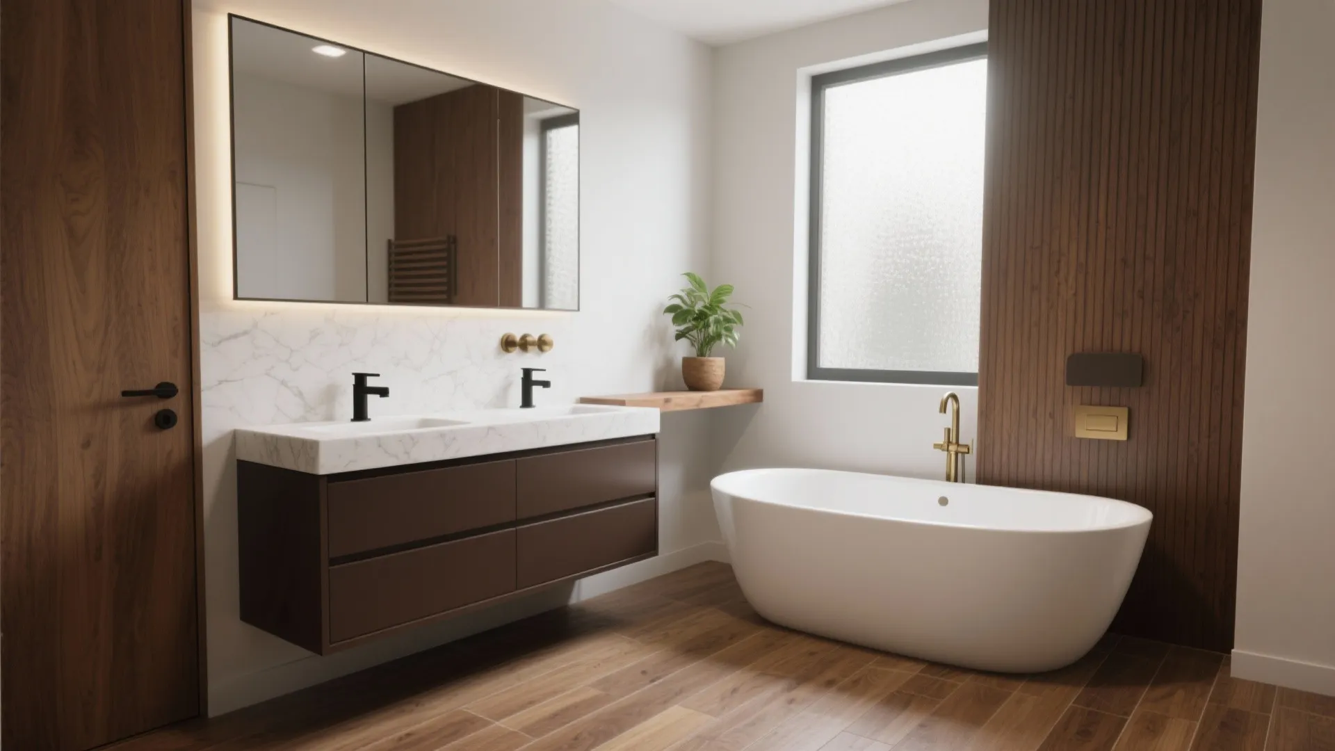 5 Brown and White Bathroom Ideas