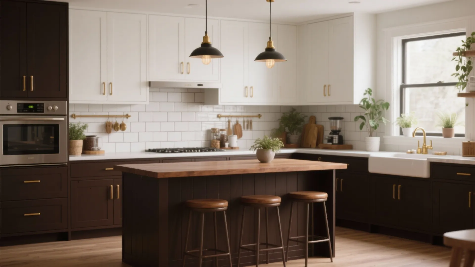 5 Kitchen Ideas: Brown and White Cabinets: How I reinvent small kitchens with brown and white cabinets — 5 practical inspirations