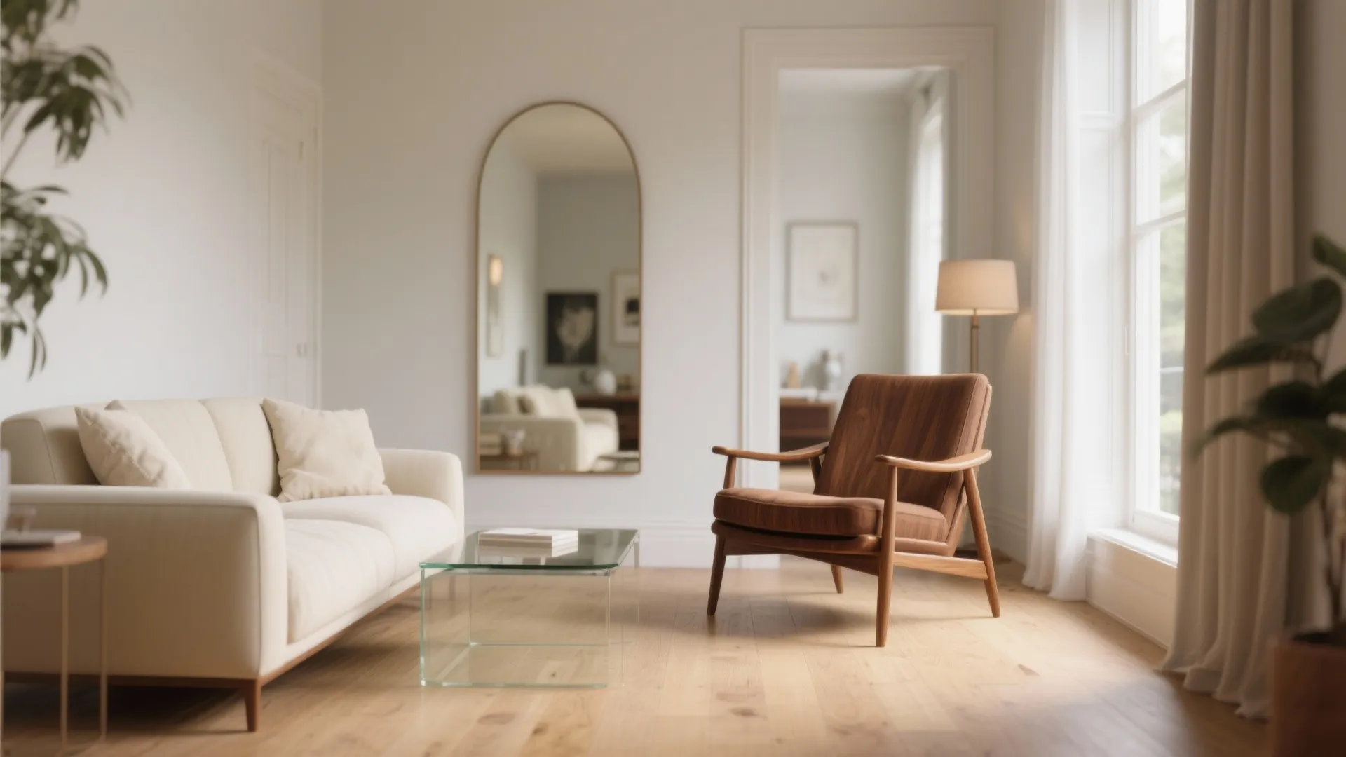 3. Pair a brown accent chair with light neutrals