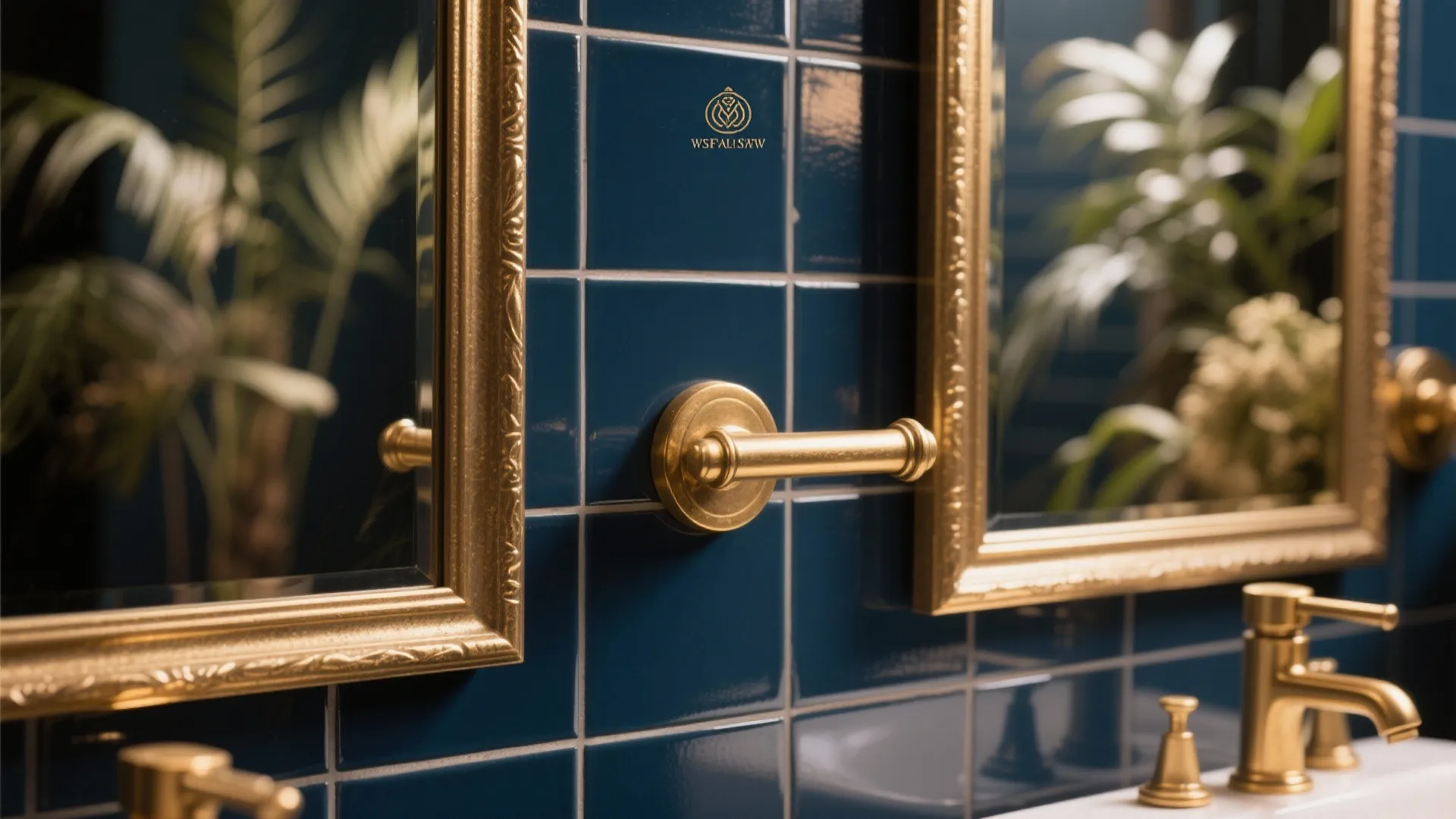 Brushed Brass Accents against Deep Hues
