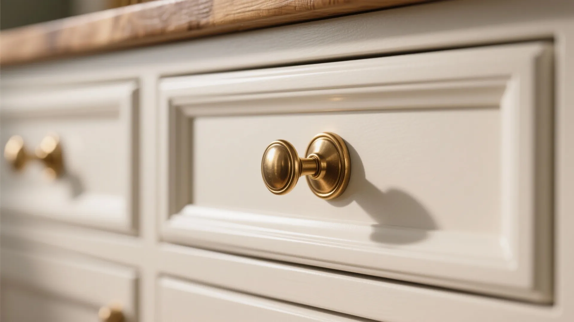 2. Brushed Brass Cup Pulls