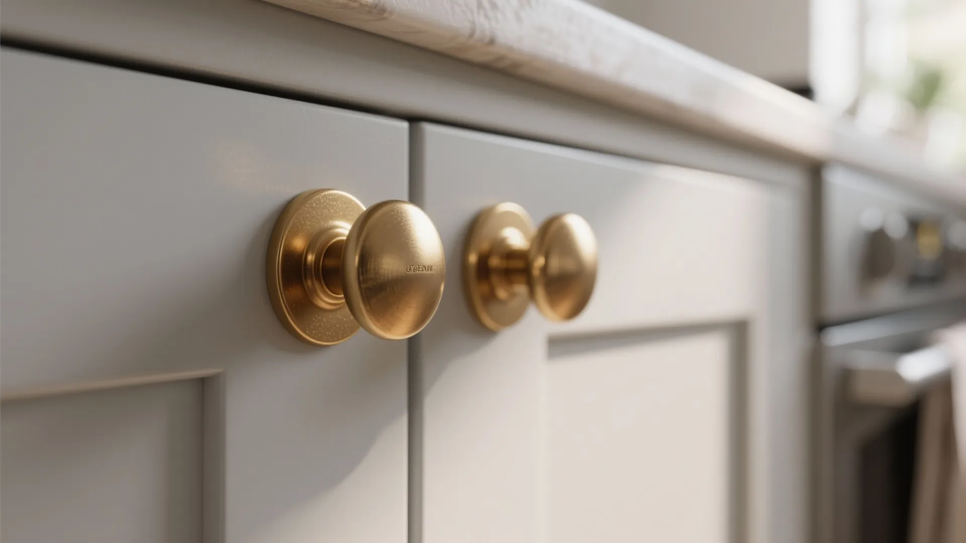 2. Brushed Brass Knobs