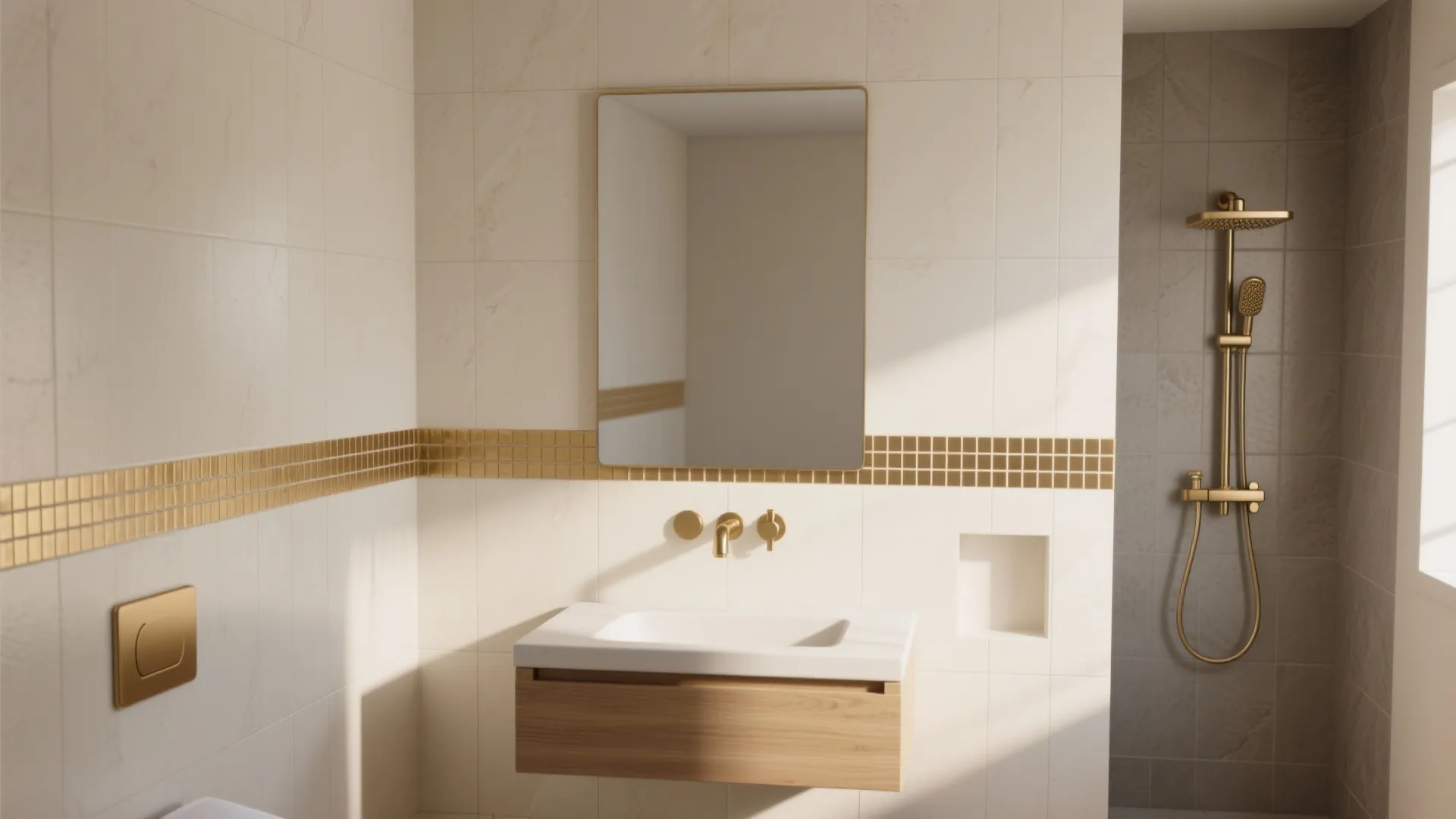 Brushed Gold Accents with Calm Neutrals