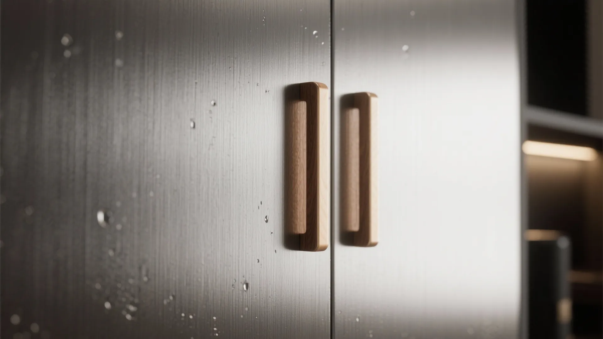 1. Brushed stainless steel flat-panel doors