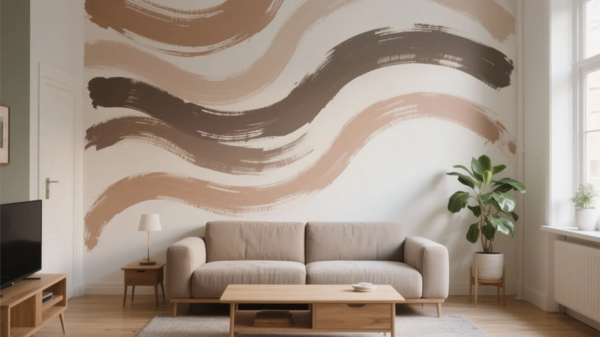 Hand-Painted Brushstroke Accent Wall