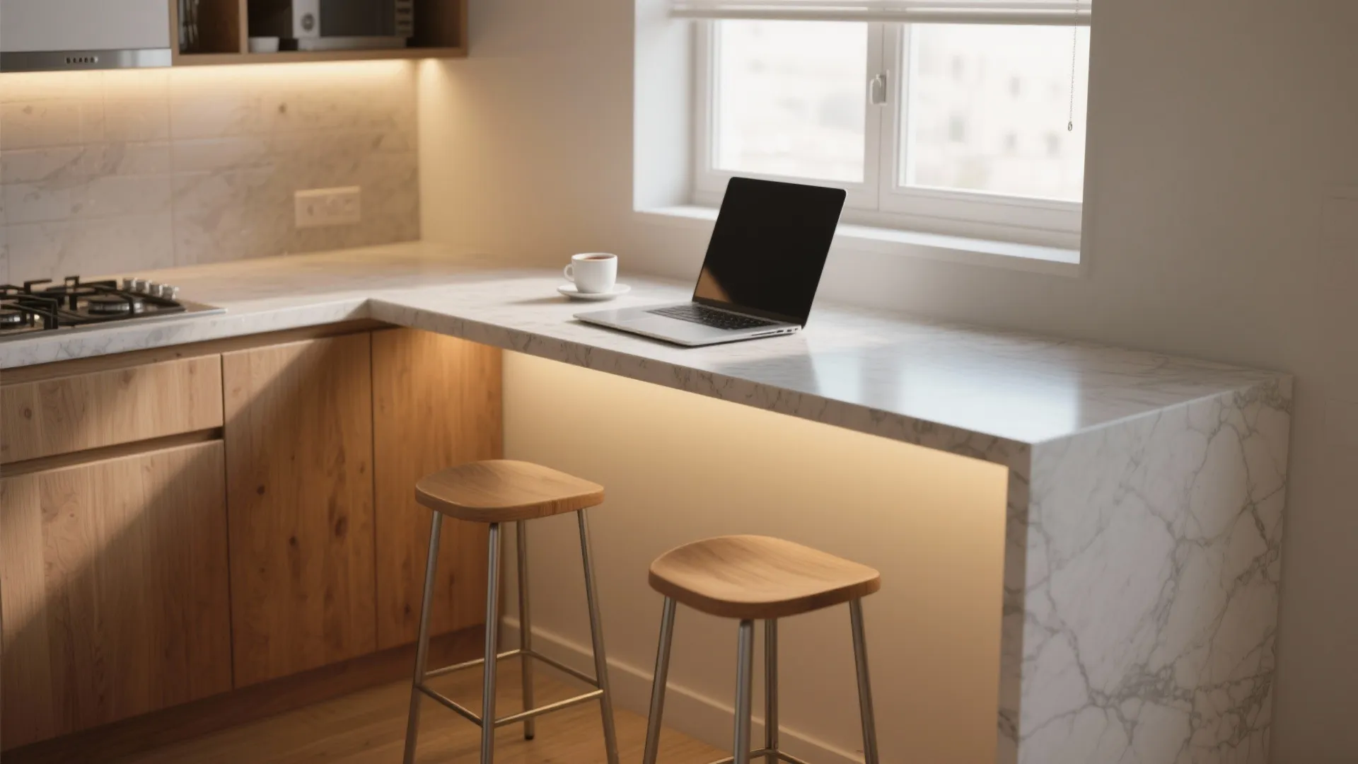 Multi-functional breakfast bar that doubles as prep