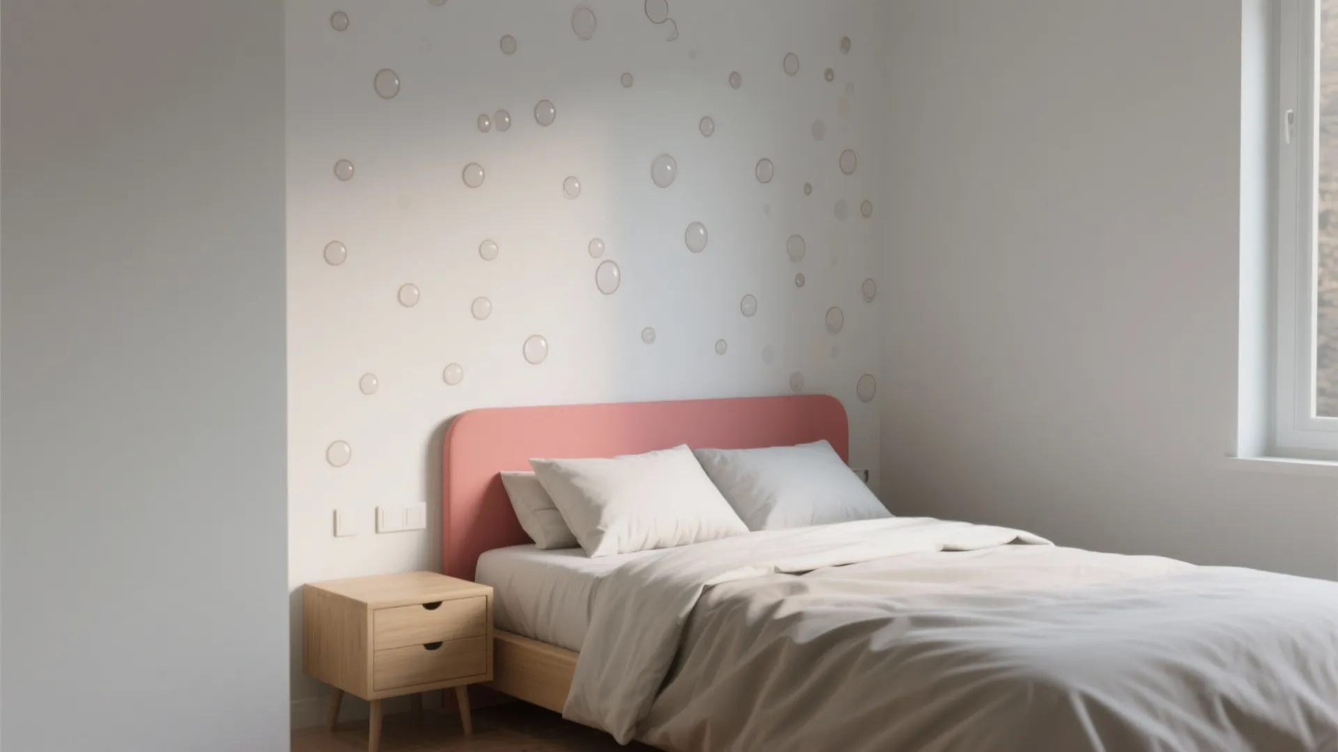 1. Subtle Bubble Accent Behind a Bed