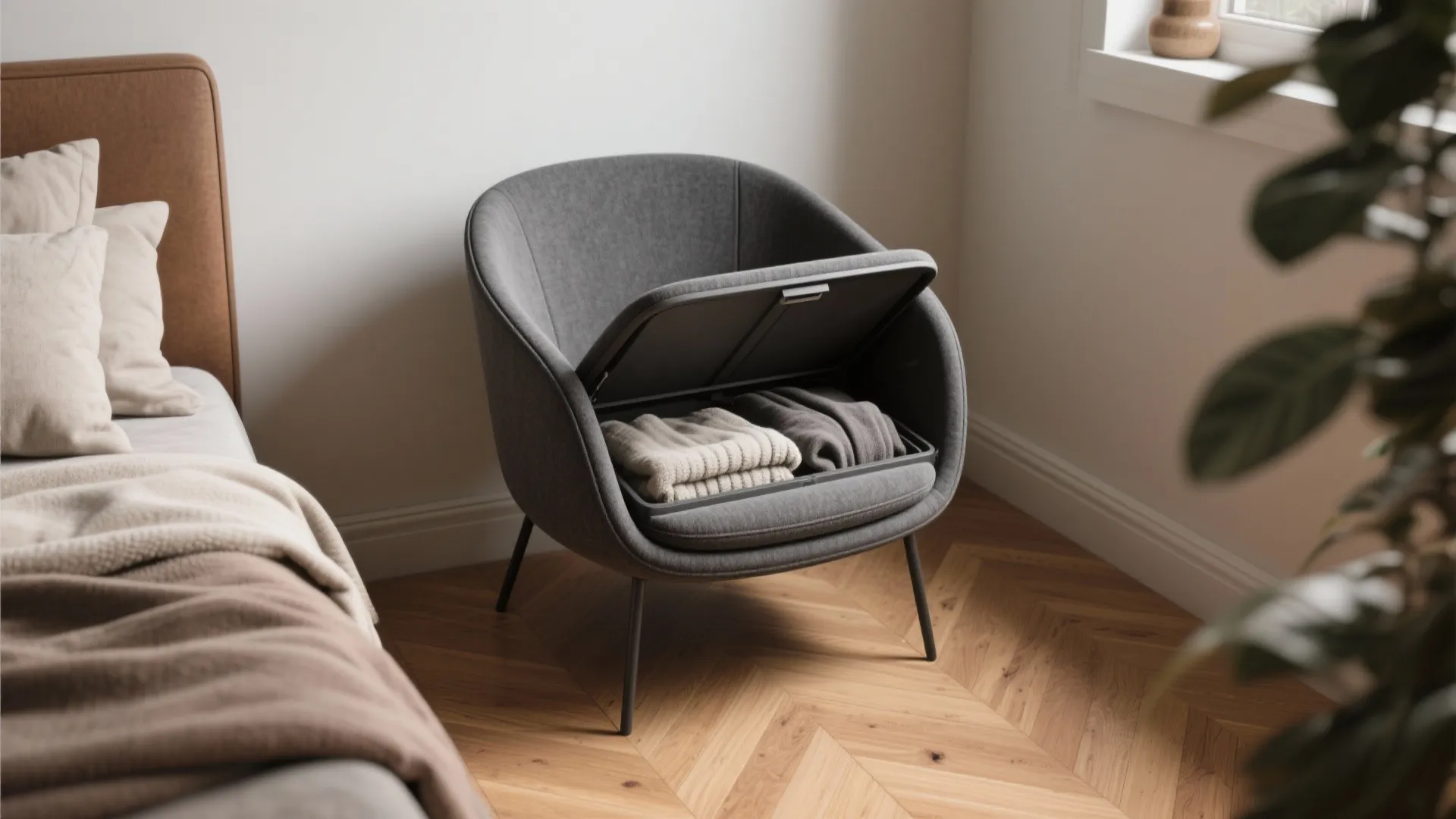 9. Bucket Chair with Hidden Storage