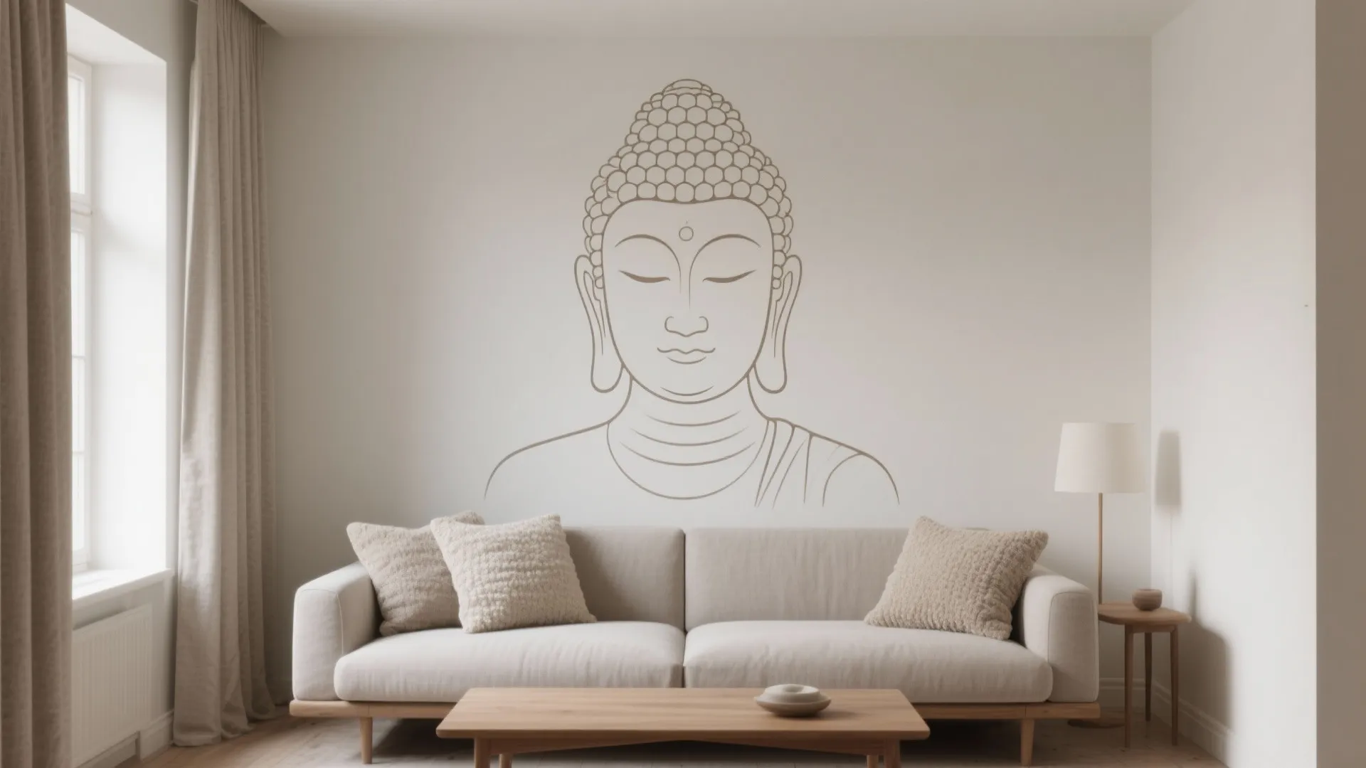 Minimalist Buddha in a Neutral Palette