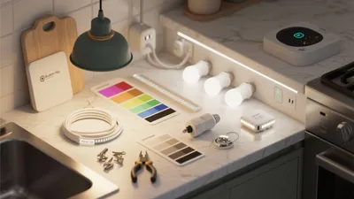 Smart Kitchen Lighting Setup with RGB LEDs