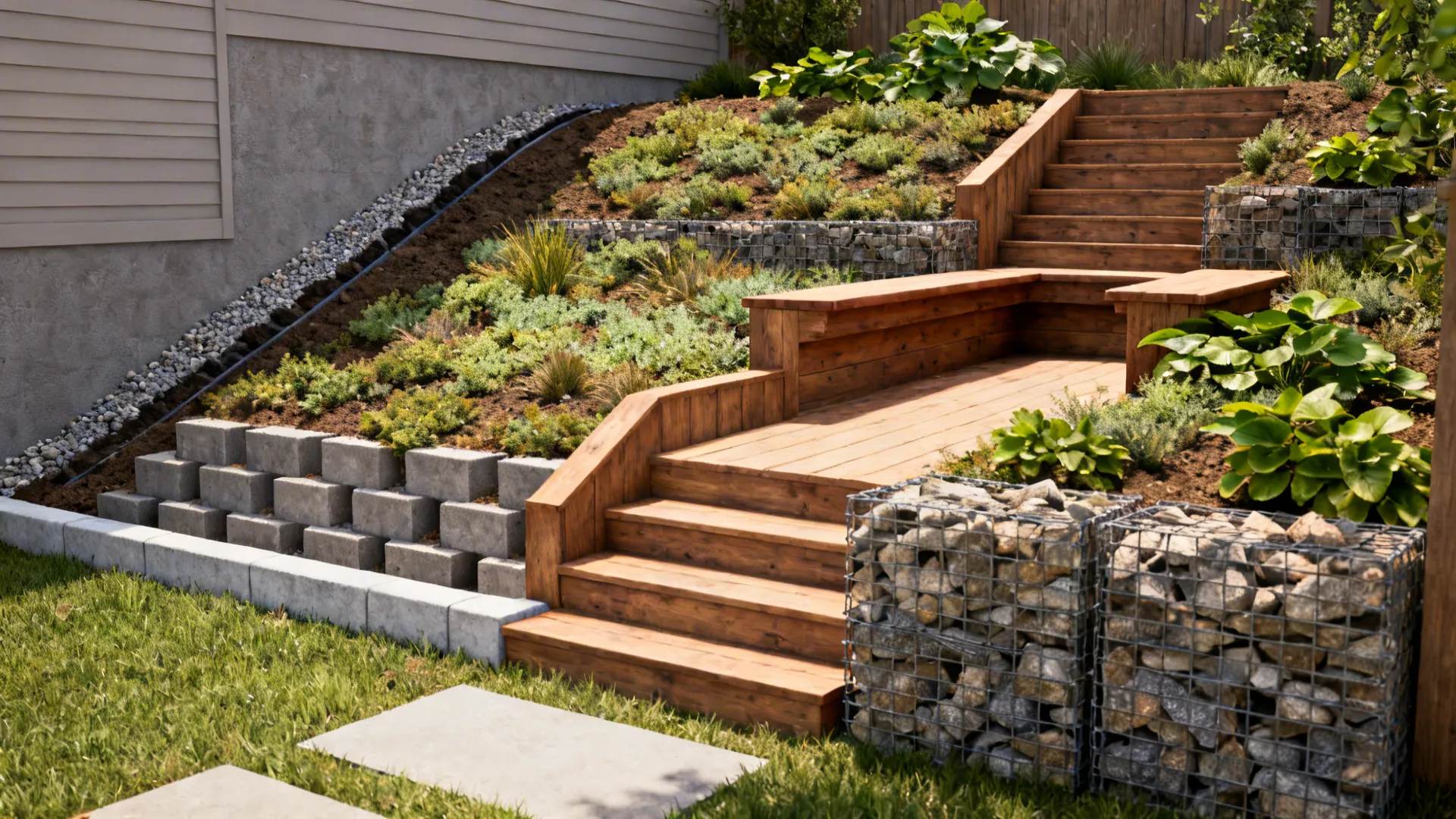 5 Cheap Retaining Wall Ideas for Sloped Backyards