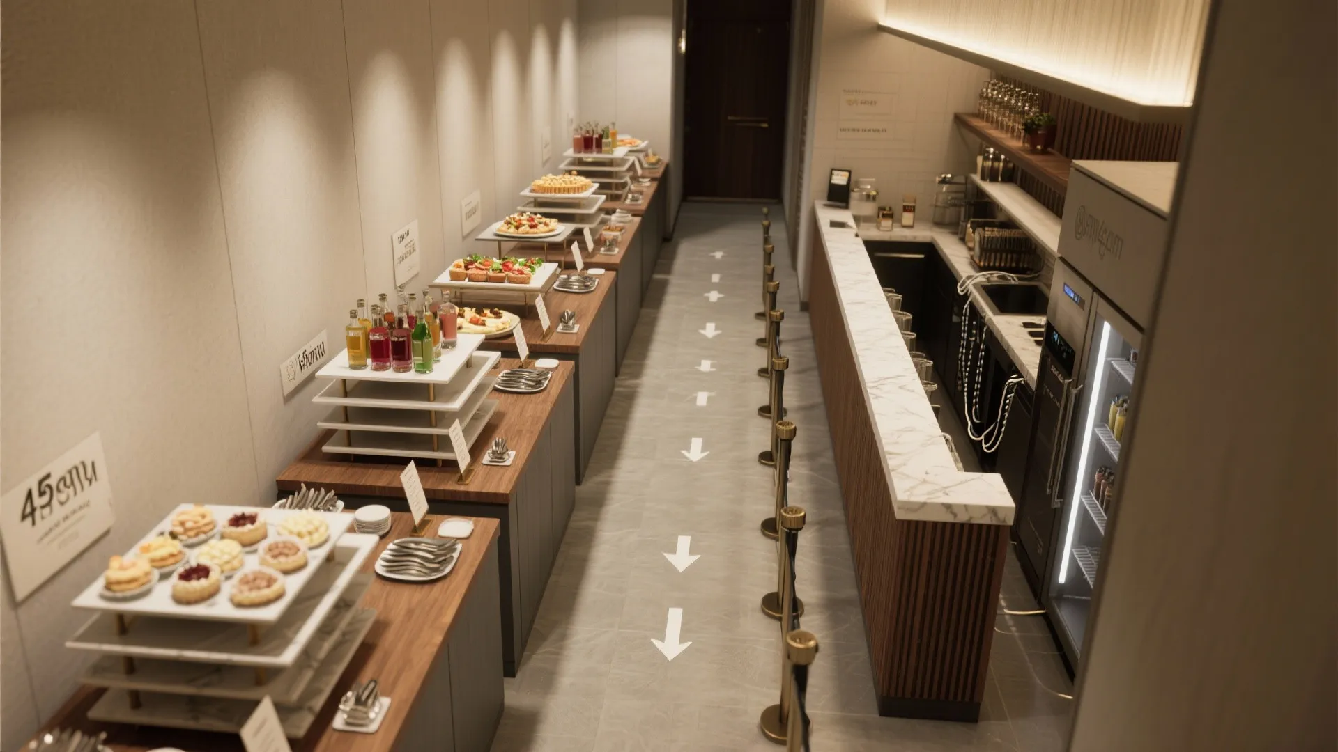 Space-Savvy Buffet and Bar Layout