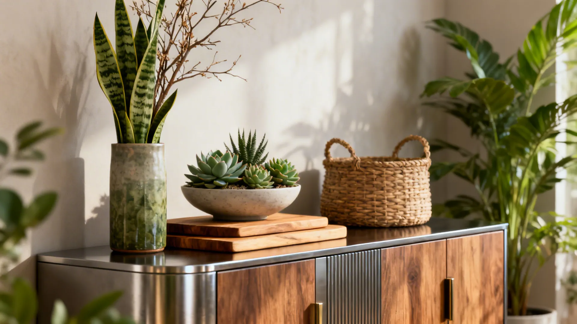 3. Greenery and Natural Textures