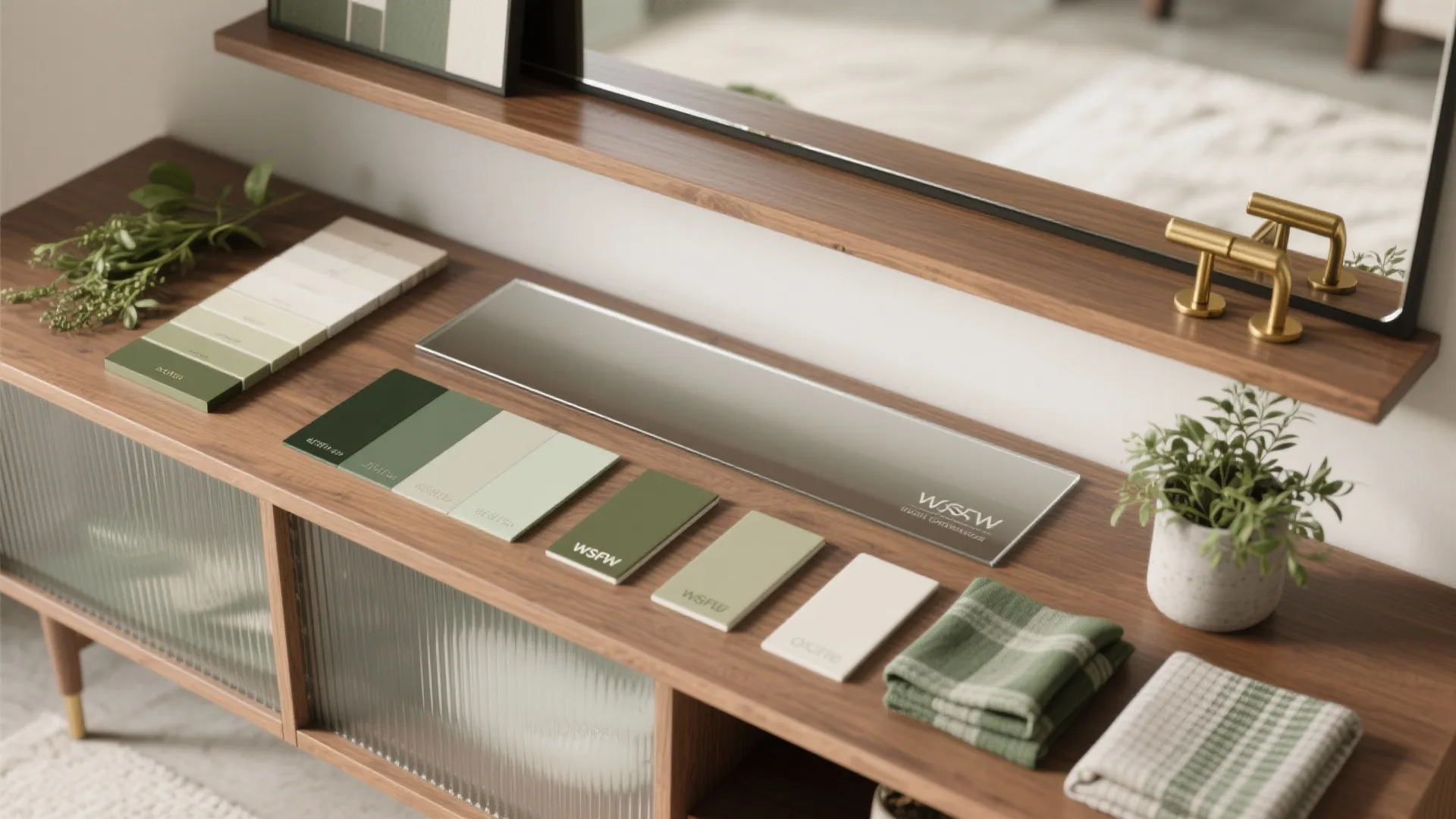 5. Combine Mirrors with Shelving or a Buffet for Function