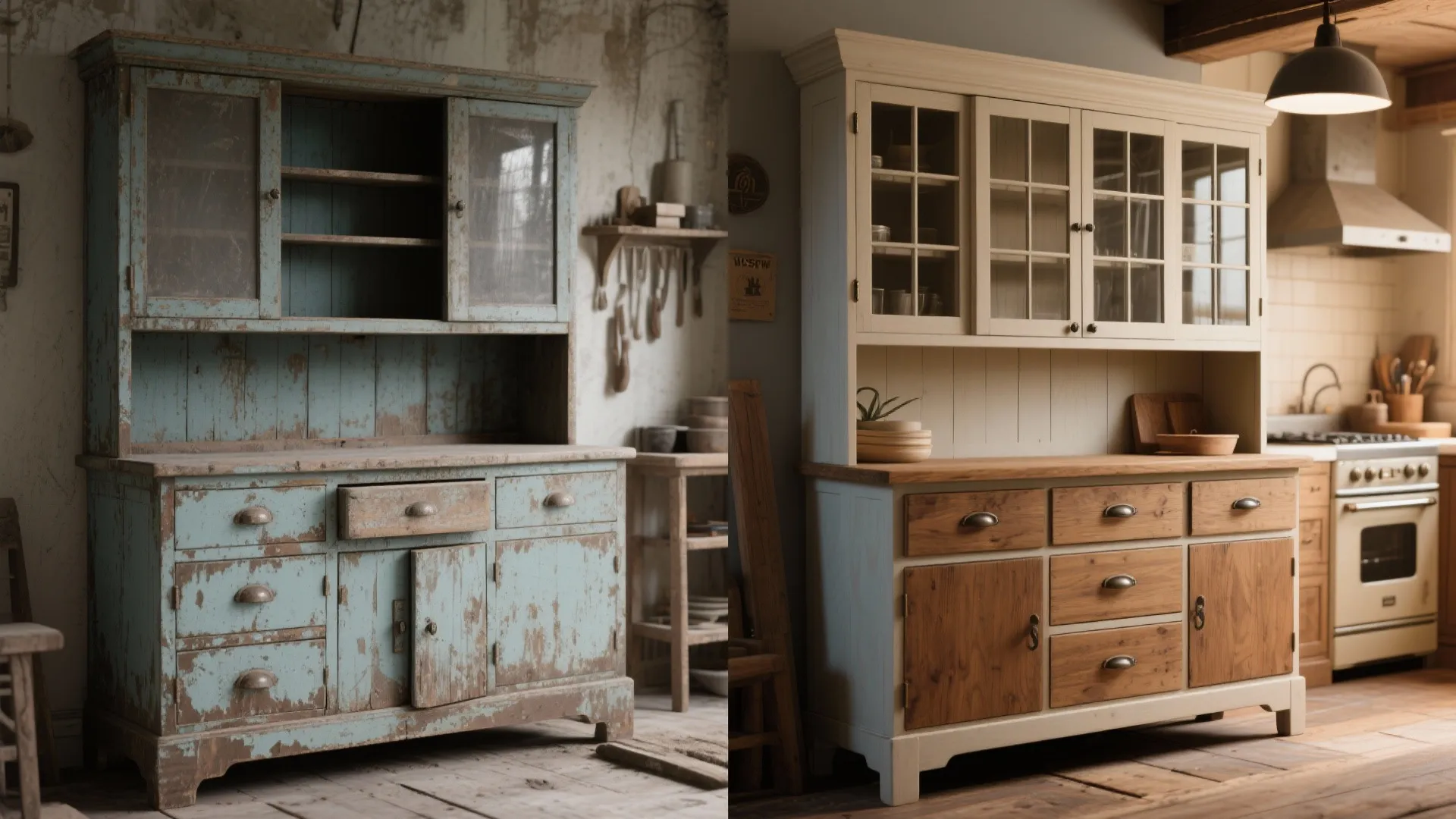 3. Repurposed Buffet Turned Hutch