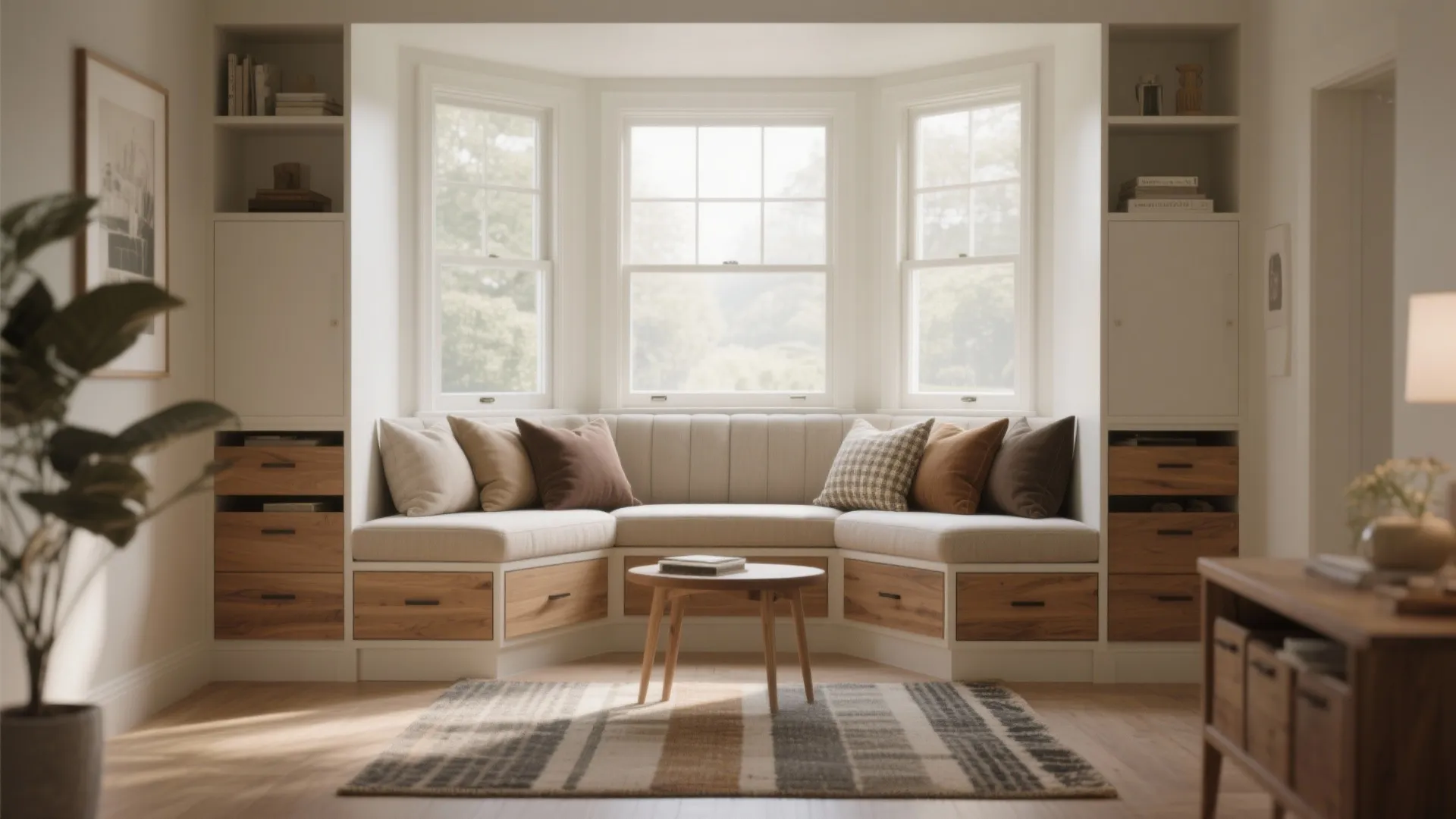 5. Built-in banquette or integrated bench seating