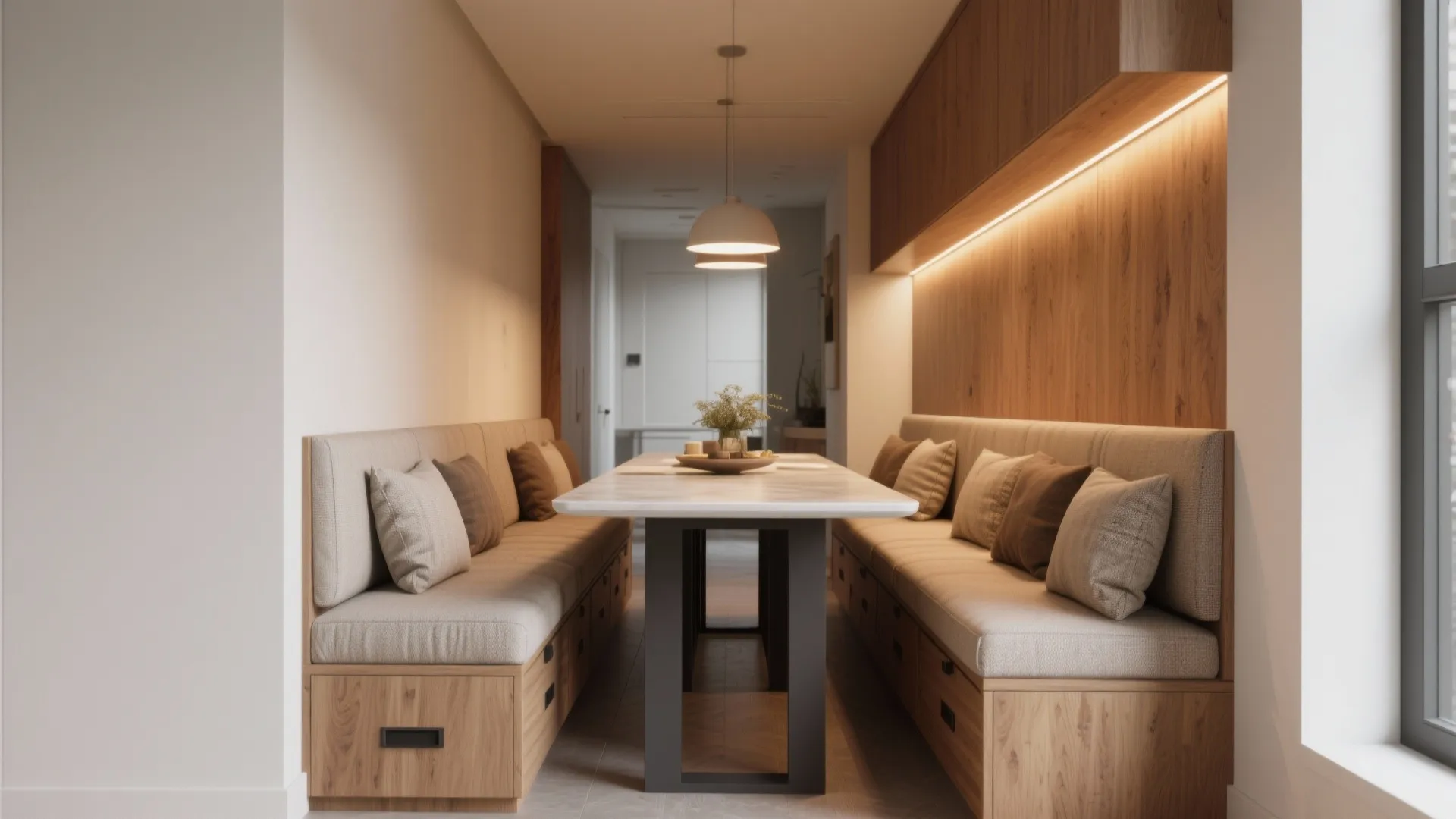 2. Built-in Banquette for Tight Widths