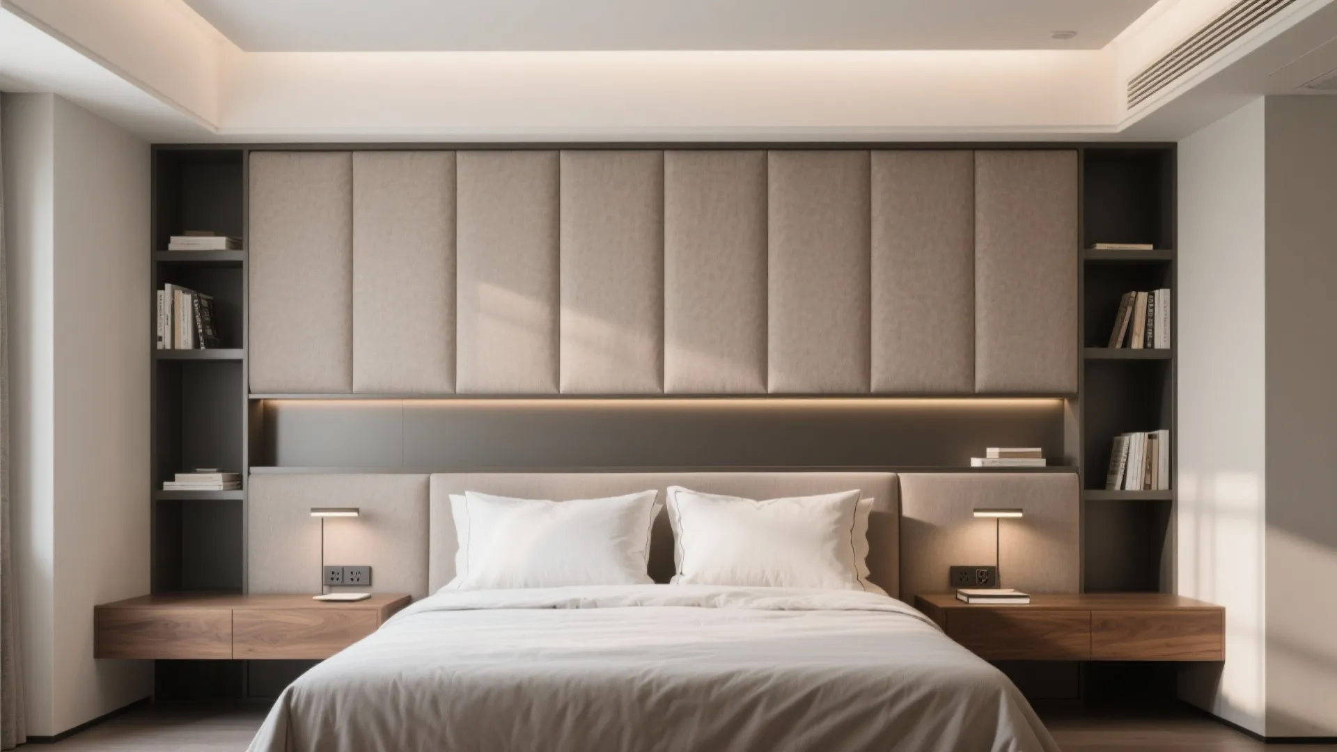 Idea 2: Built-in headboard with shallow storage