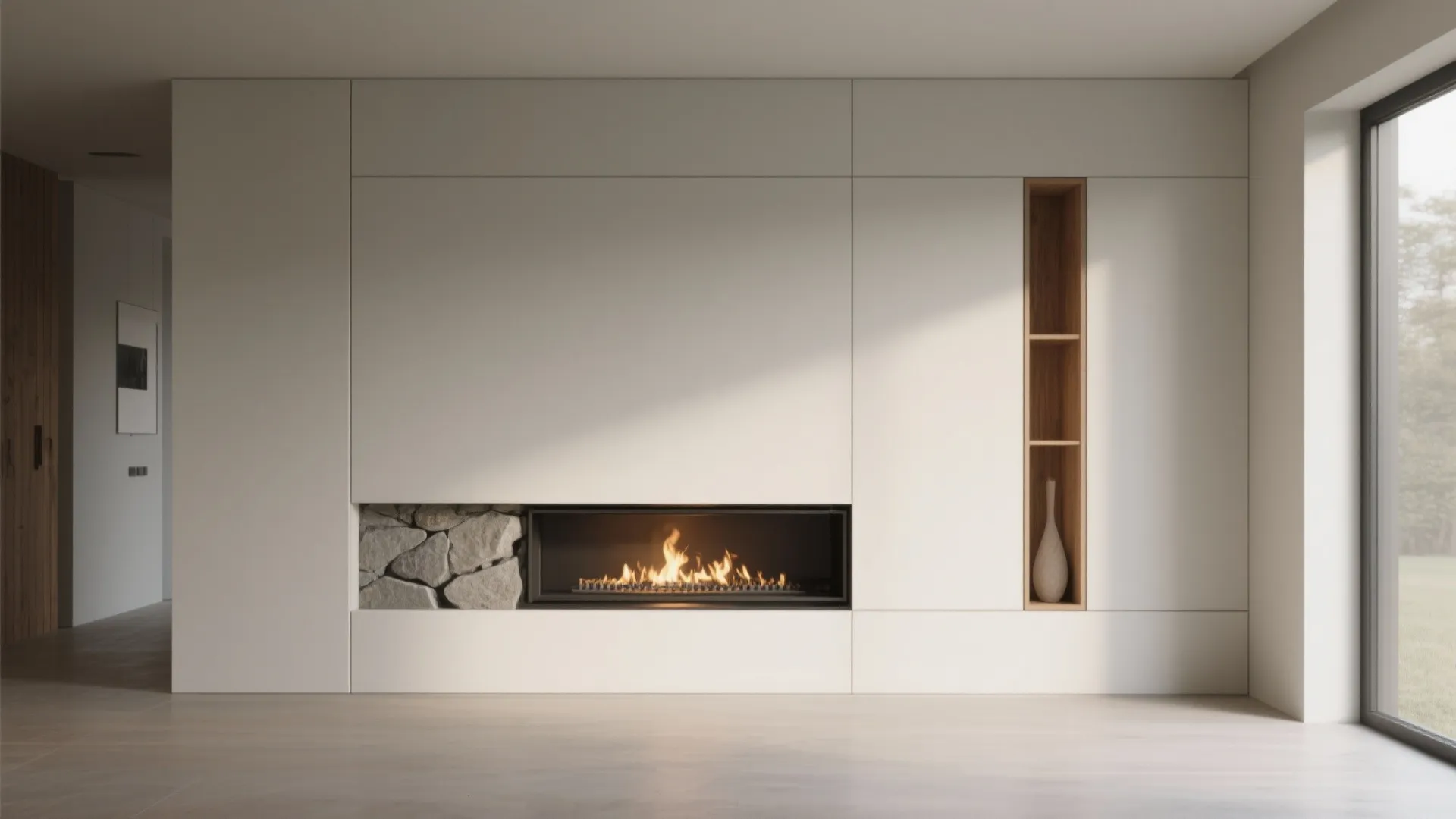 3. Built-in alcove with hidden flue chase