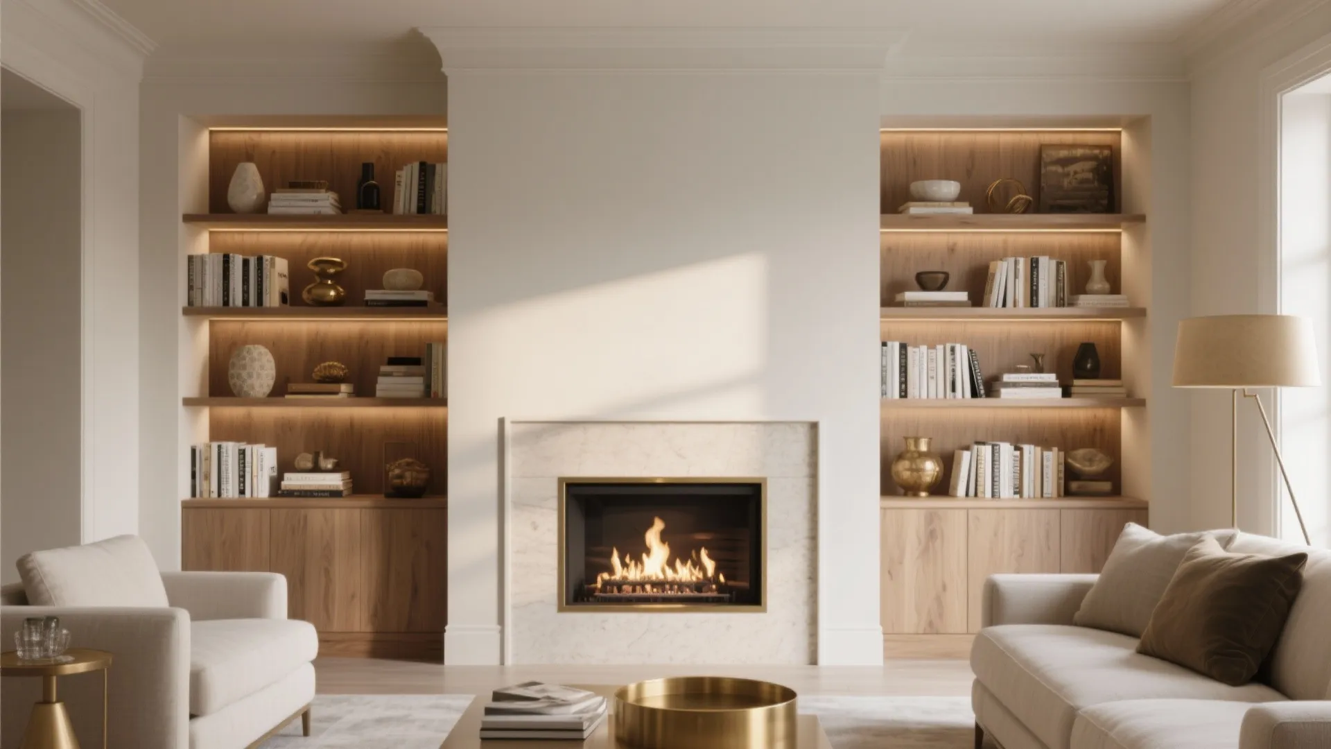 3. Built-In Alcove Shelving