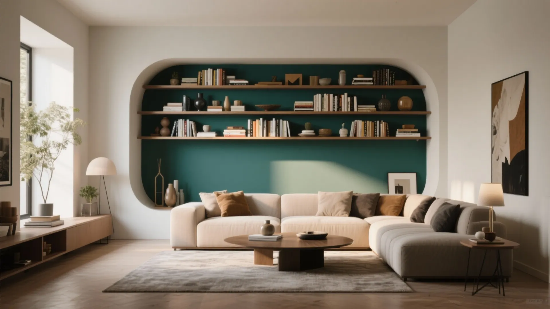 2. Built-In Alcove Shelving