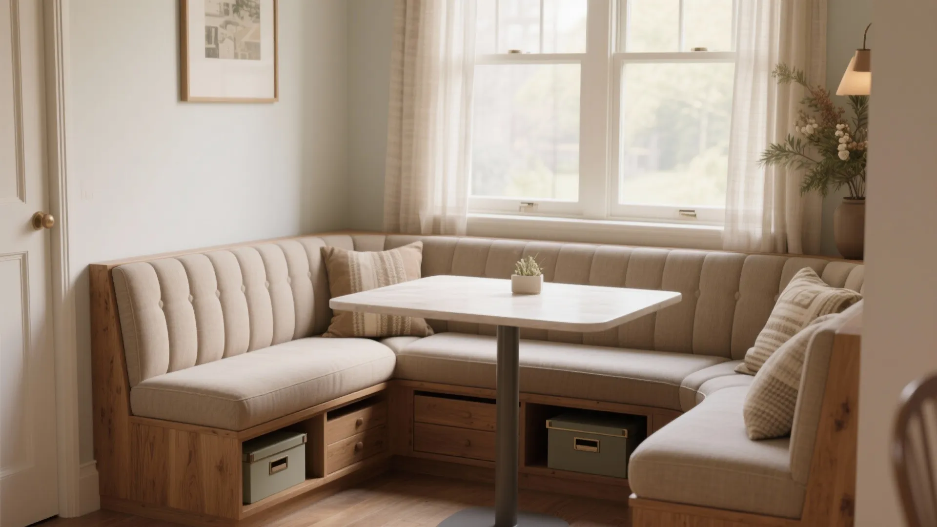 5. Built-in Banquette: Seating that saves space and adds storage