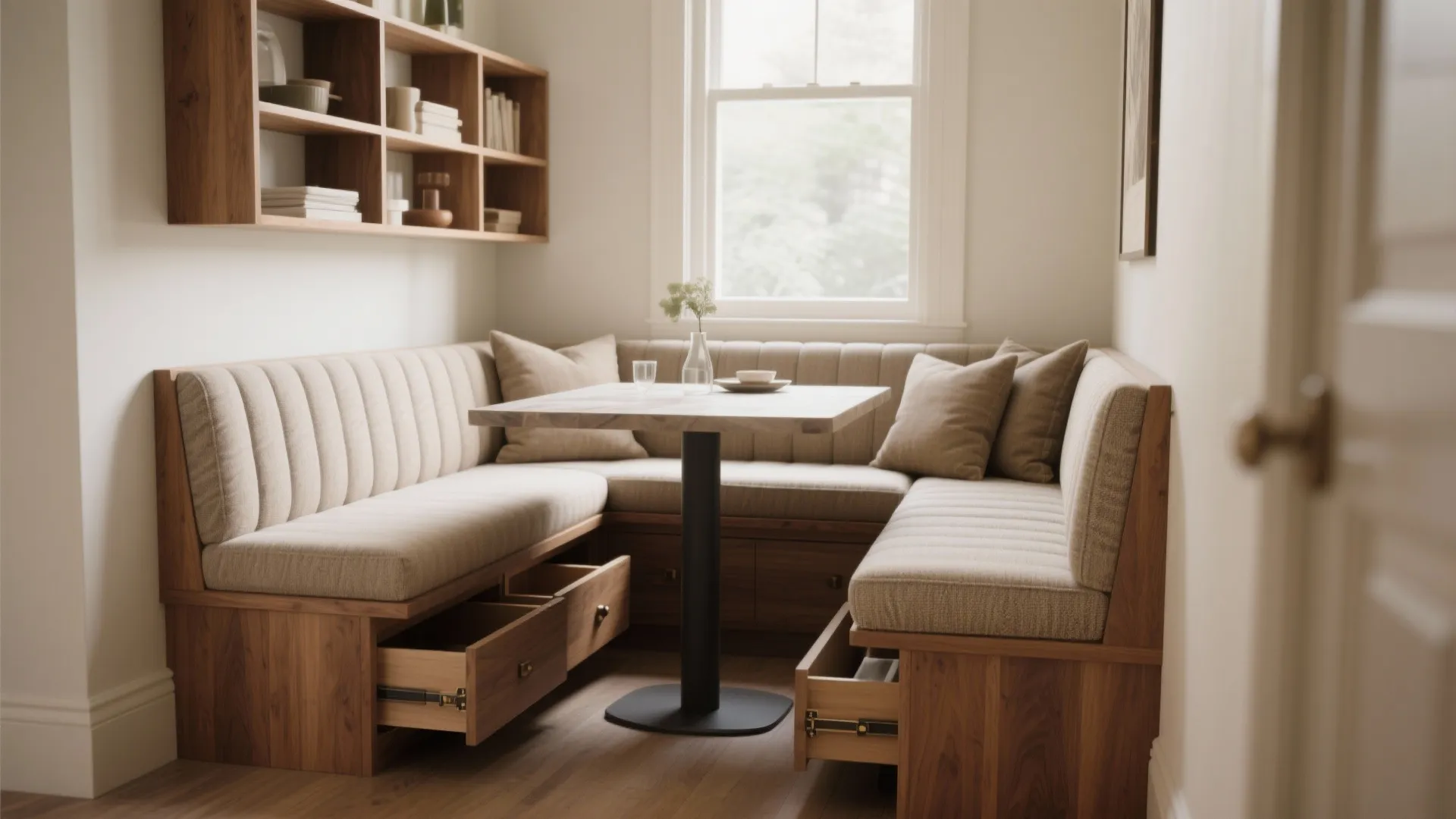 4. Built-in banquettes: style with storage