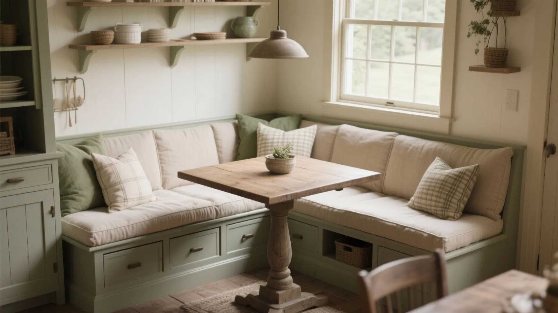 4. Built‑in banquette for tight country nooks