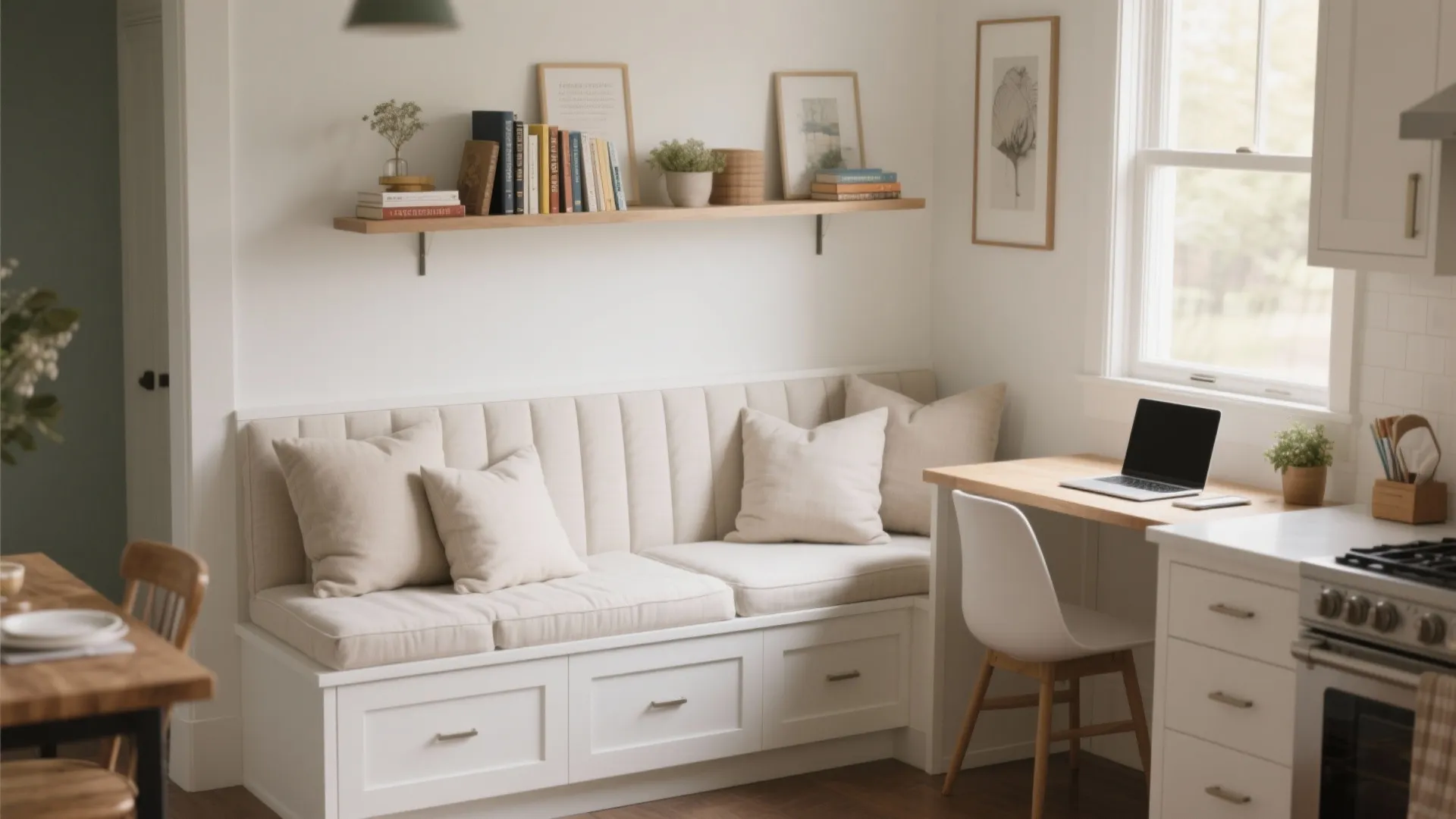 5. Built-In Banquette with Custom Cushions