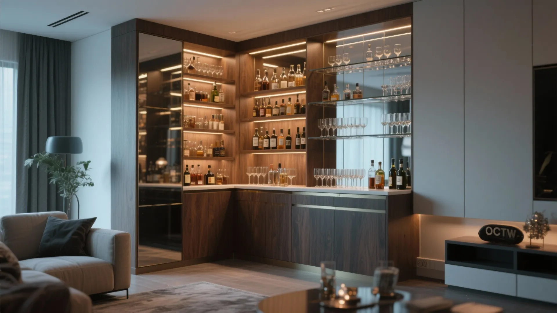 7. Built-In Bar Cabinet