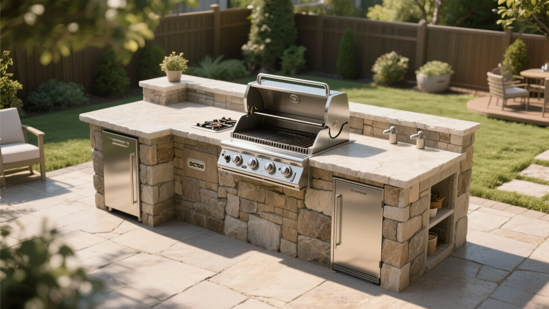 1. Built-In BBQ Island