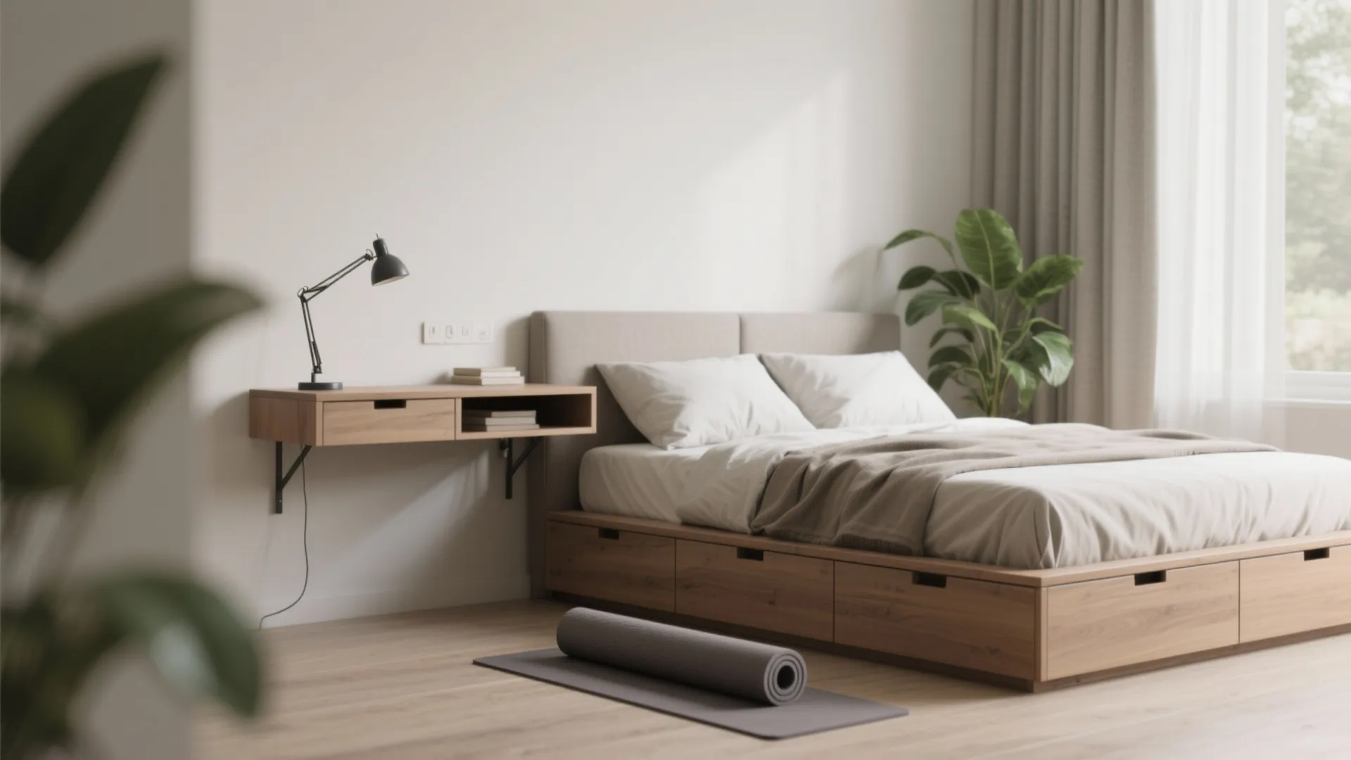 2. Built-in Storage Beds and Integrated Desks