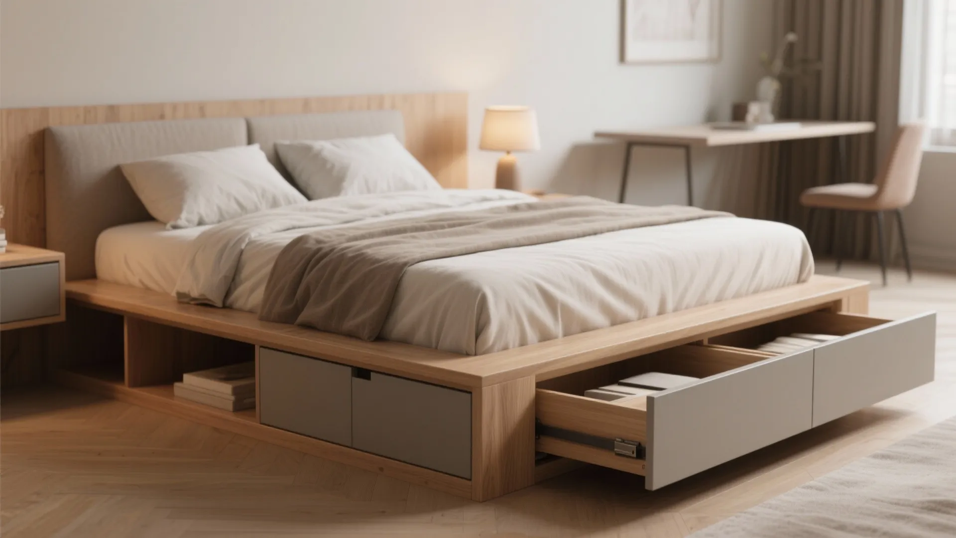 1. Built-in Bed with Integrated Storage
