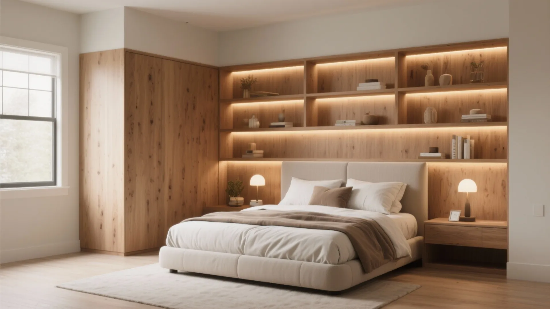 2. Built-in Storage Behind the Bed