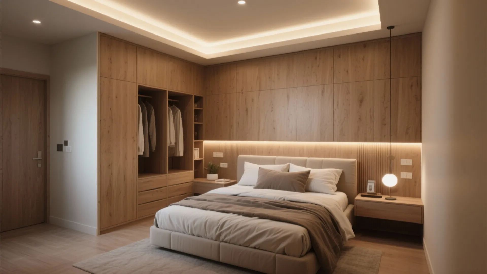 Built-In Wardrobe Around the Bed