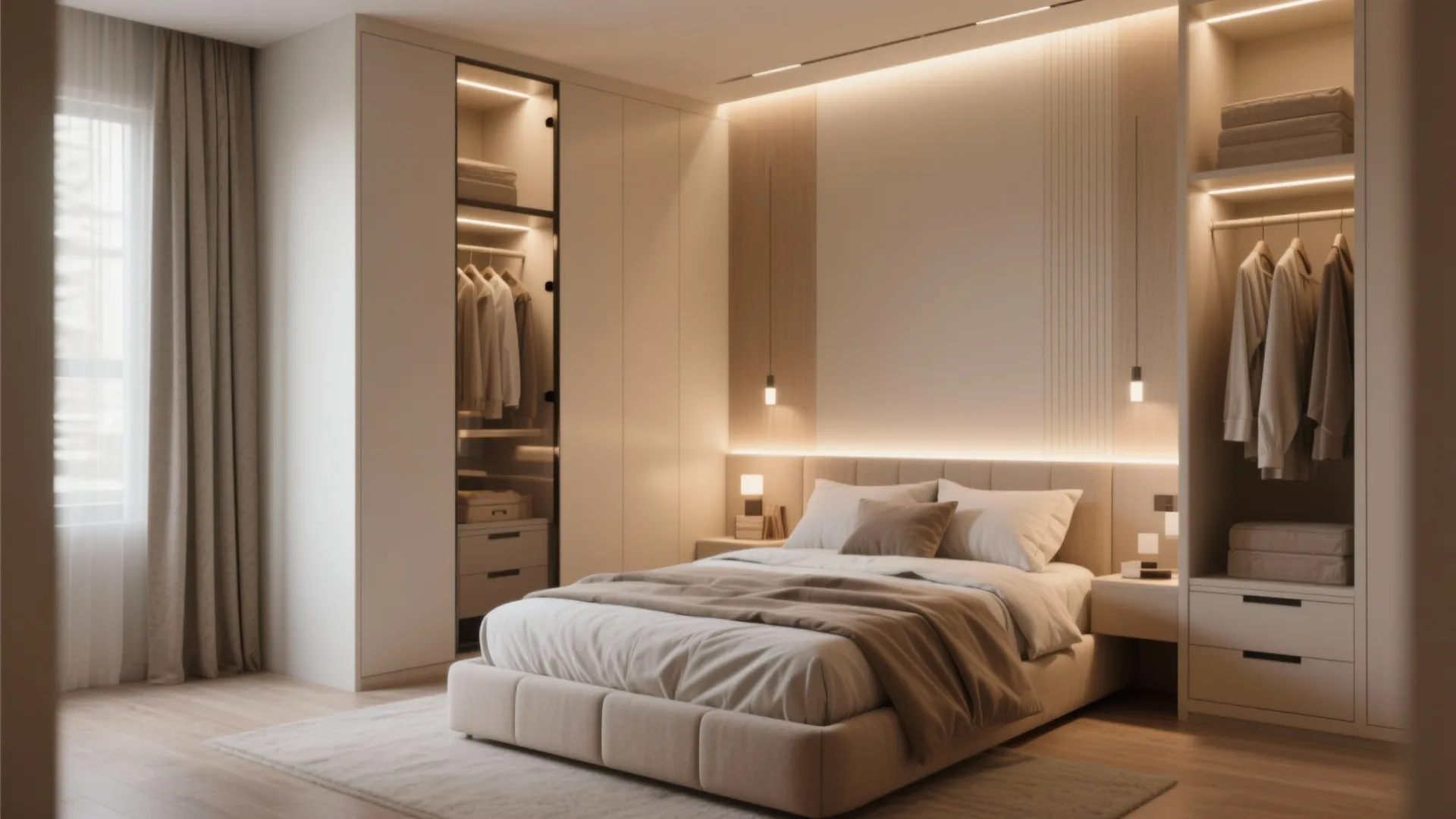 Built-in Wardrobes Around the Bed