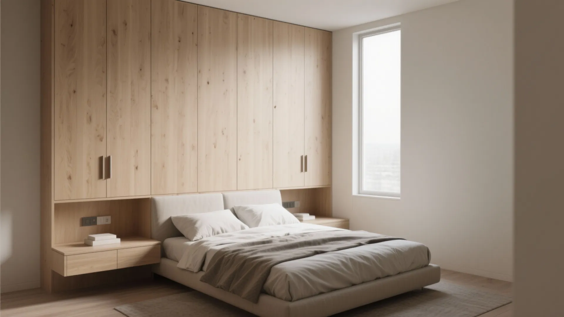 2. Bedroom with Built-In Storage Wall