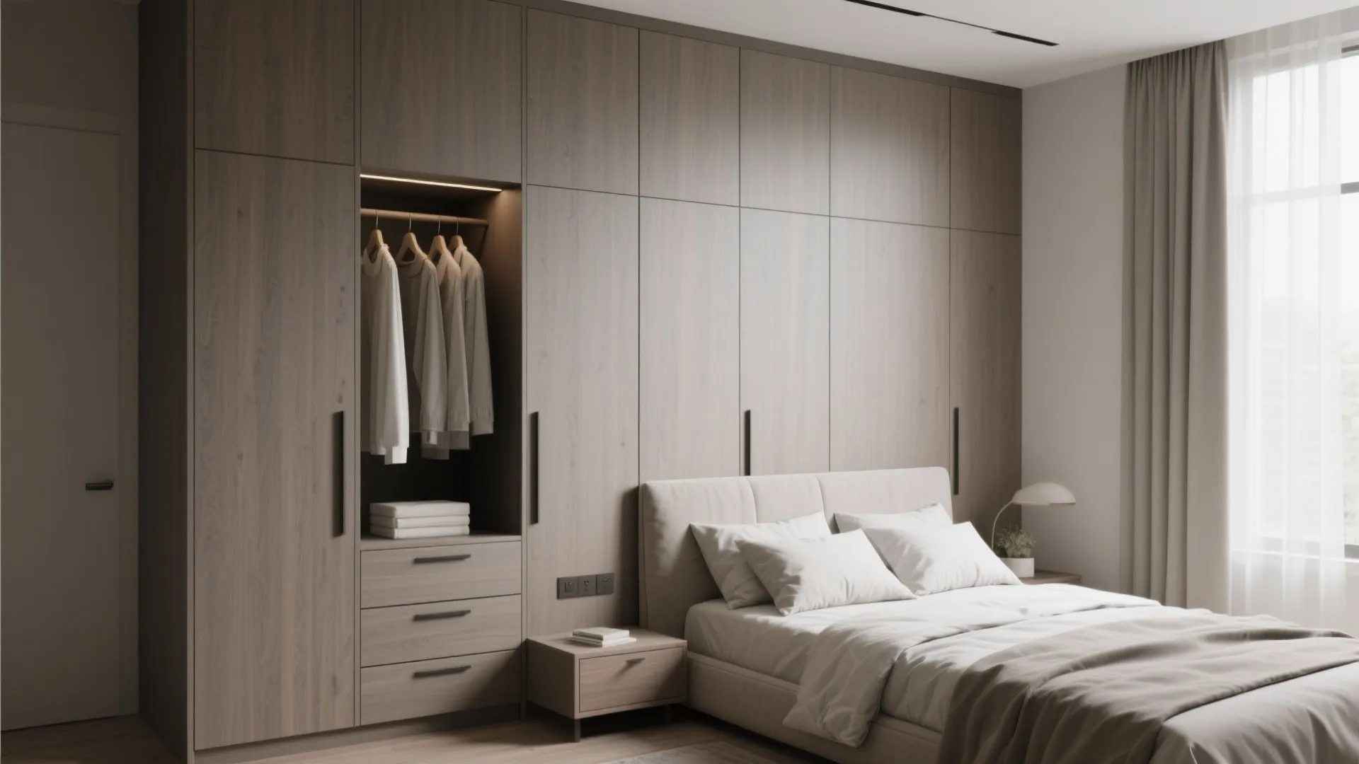 2. Primary bedroom with built-in storage