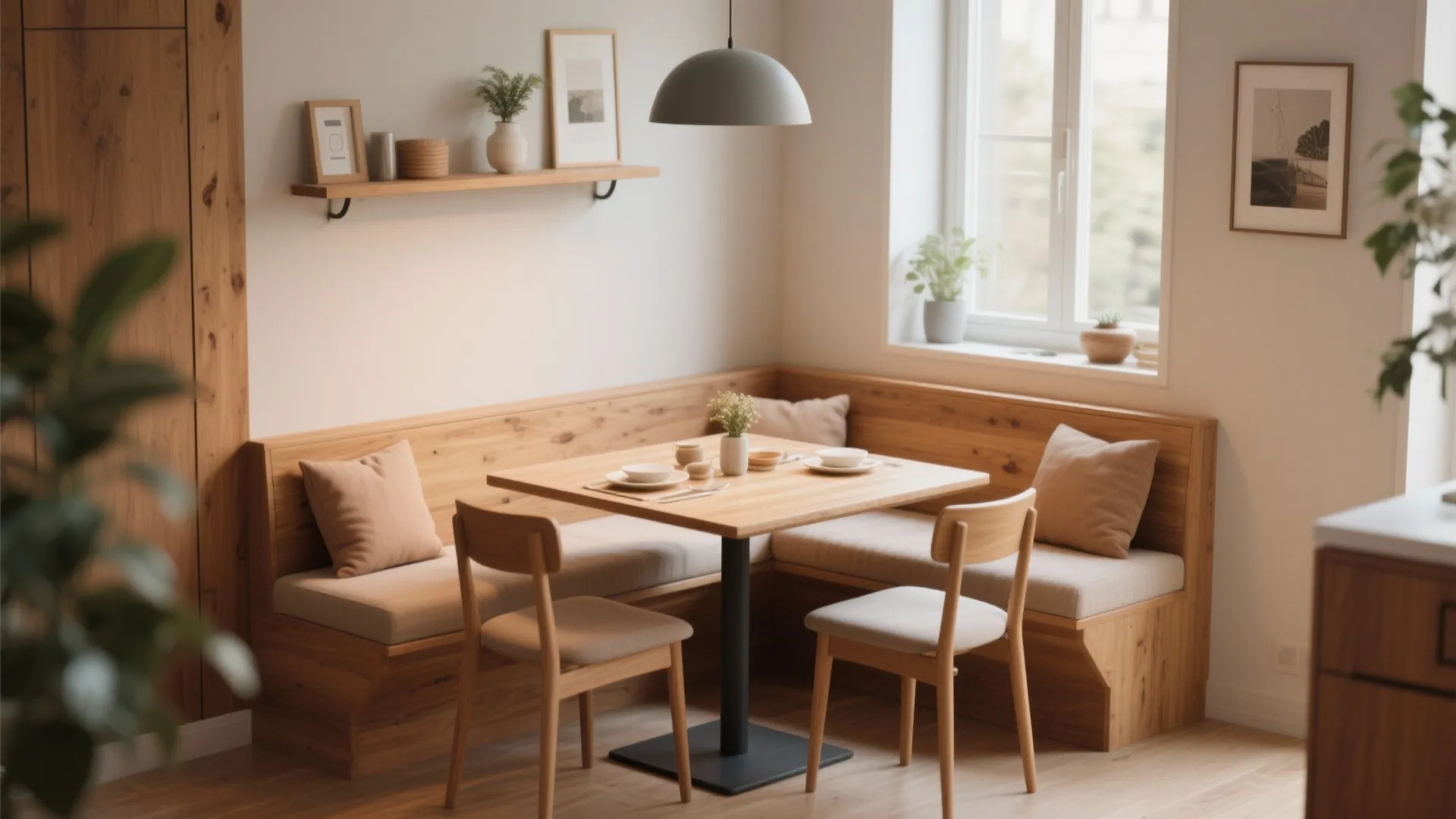 3. Built-in bench seating