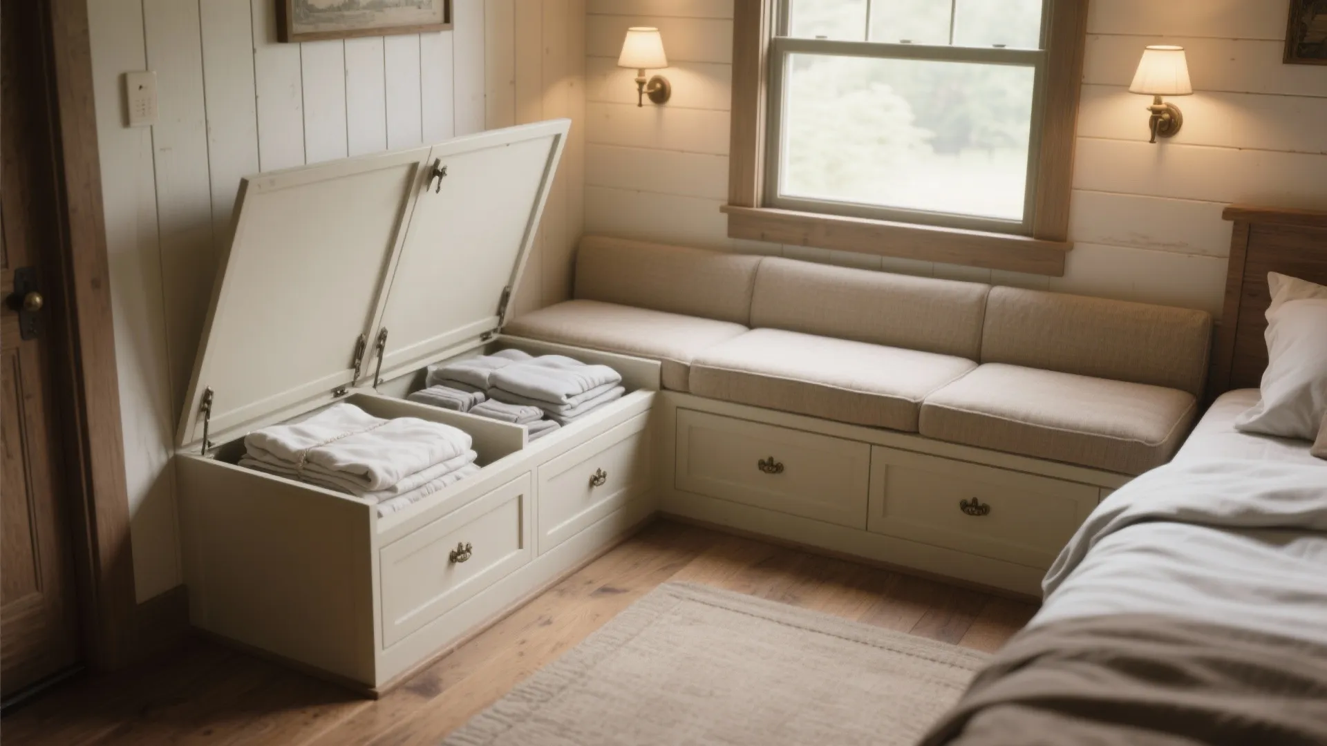 Built-In Storage Bench at the Foot of the Bed