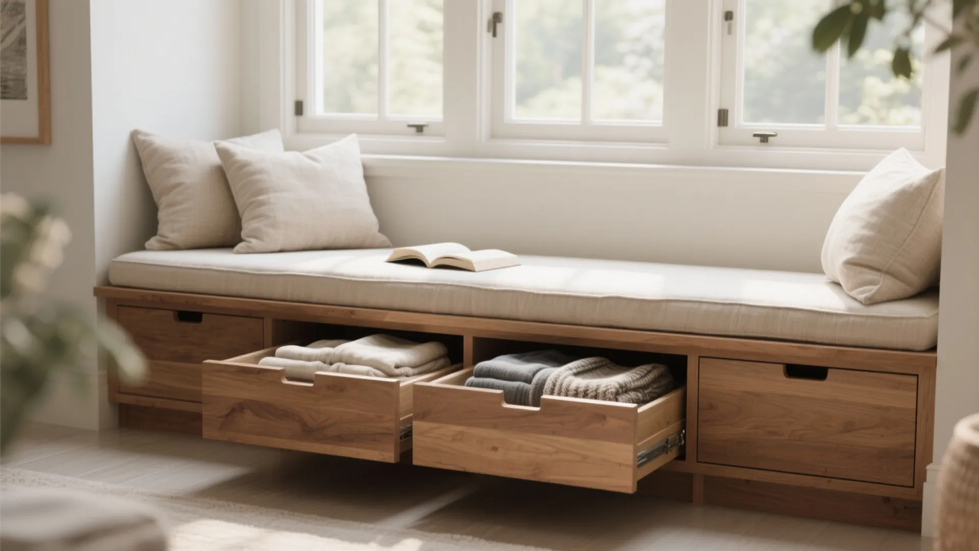 1. Built-in bench with storage