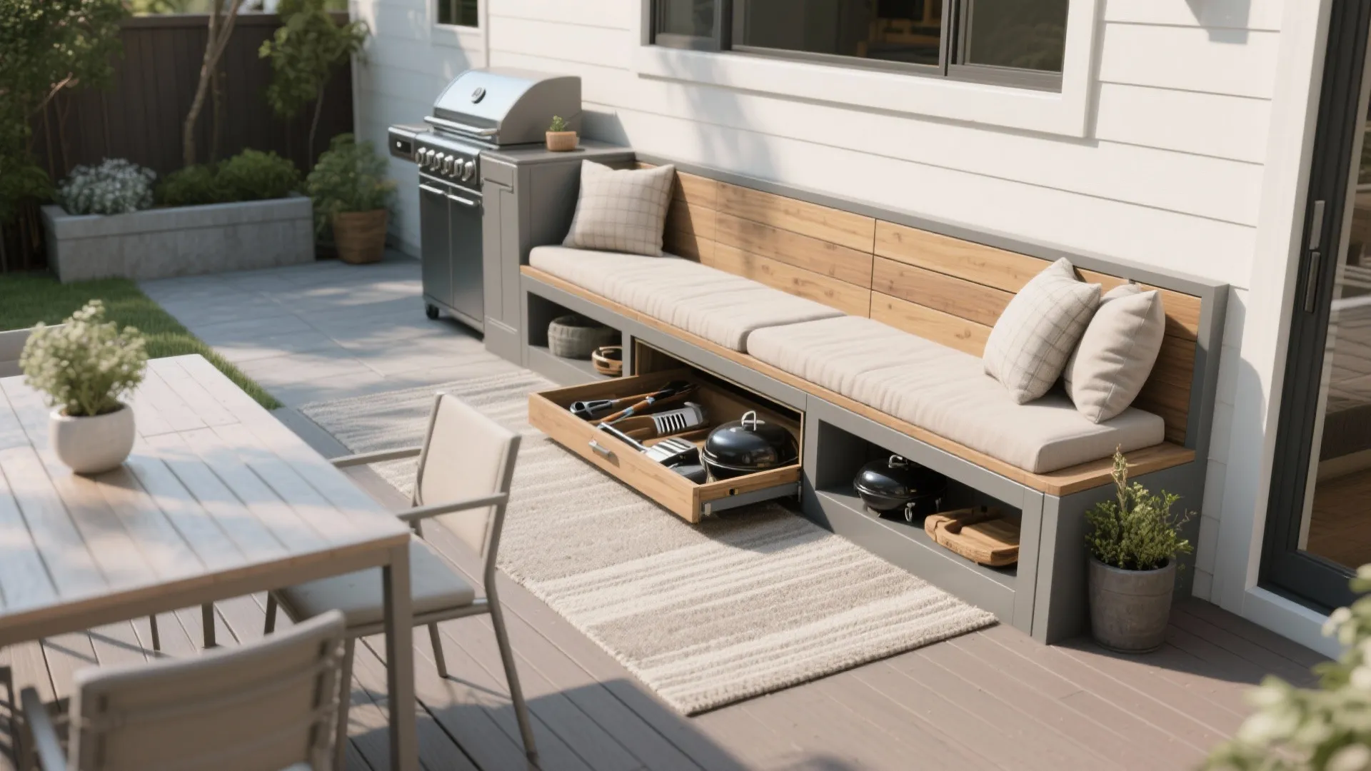 2. Built-in Benches with Hidden Storage